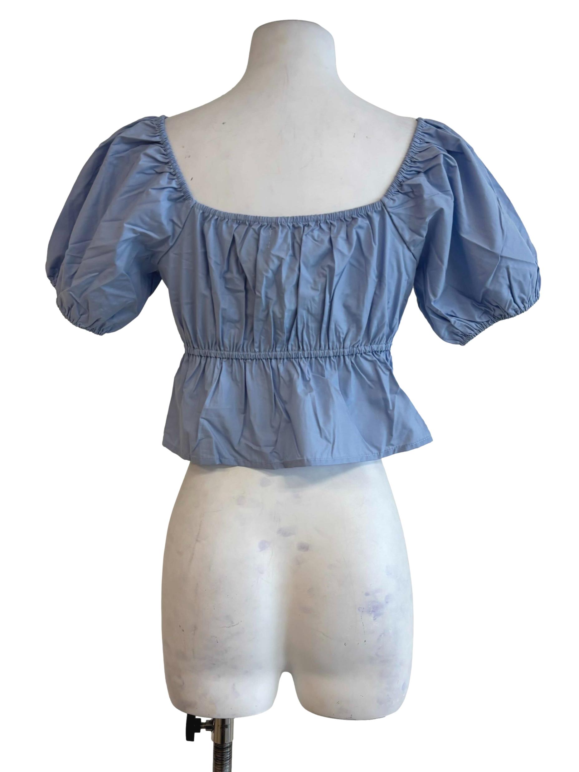 Blue Gracelynn Babydoll Top