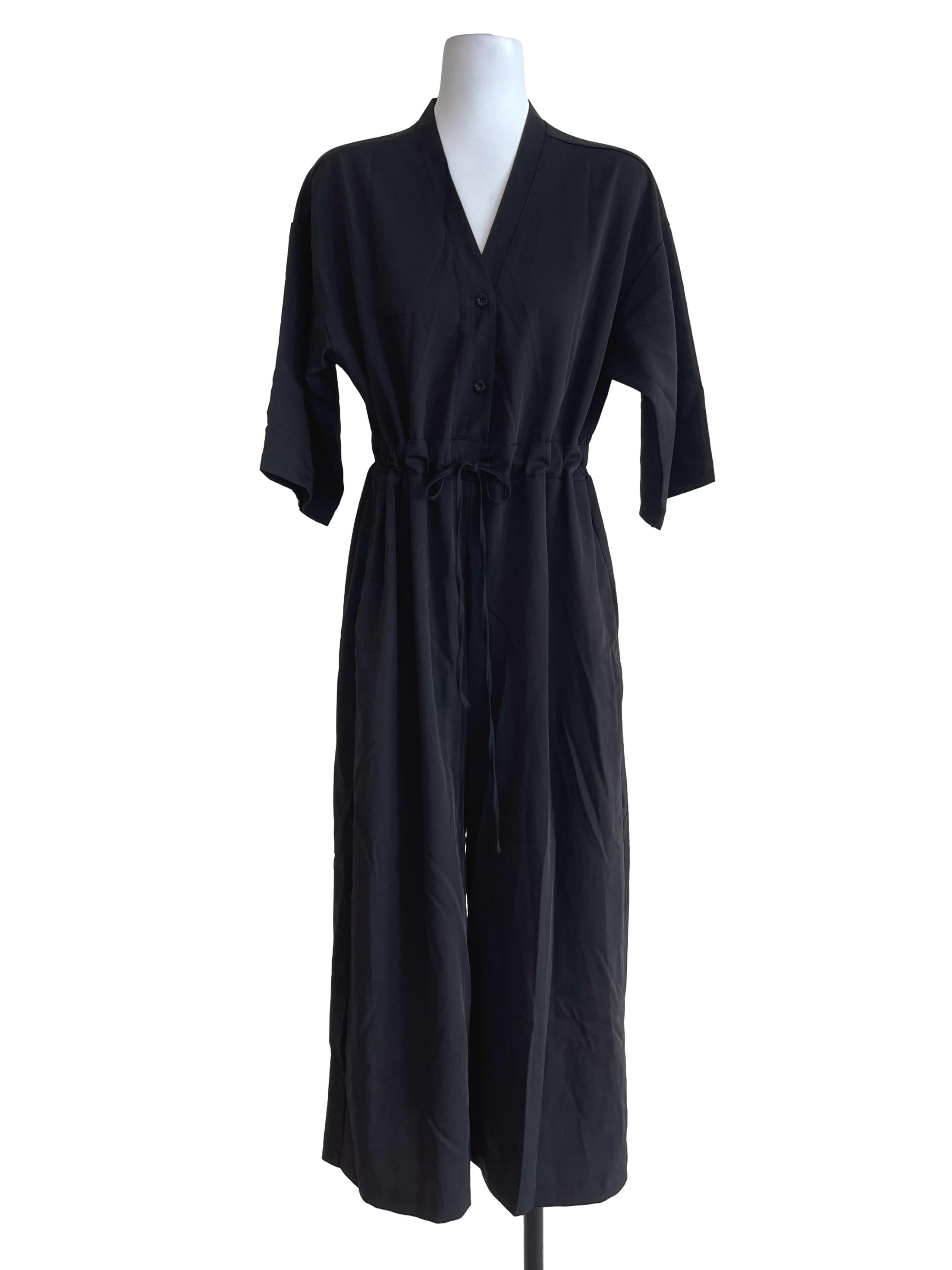 Black Buttoned Jumpsuit
