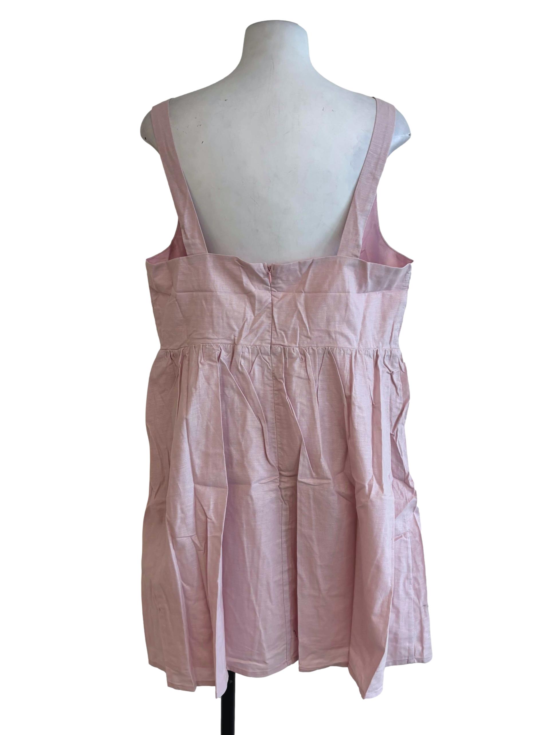 Pink Erica Corset Linen Dress