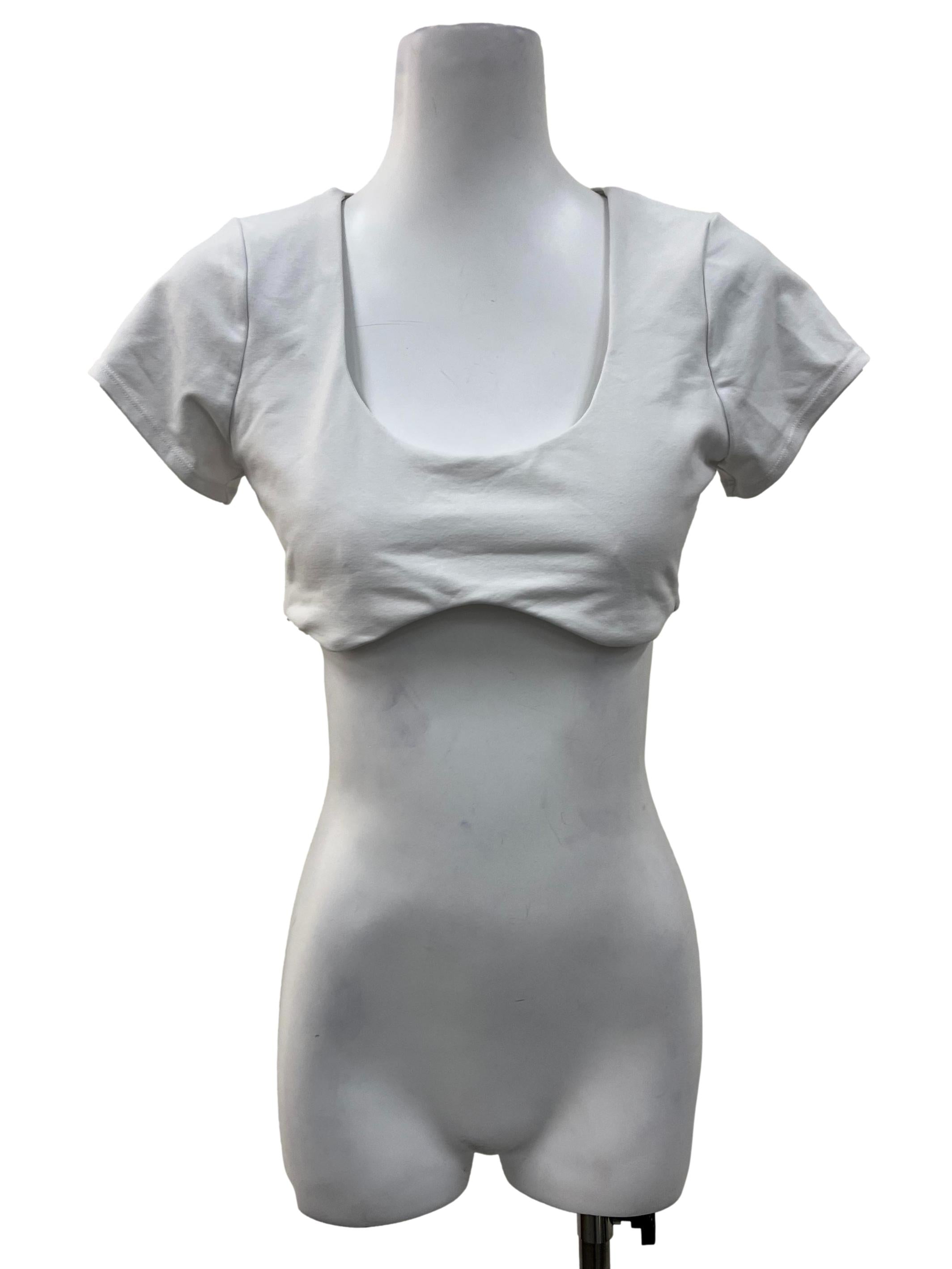 White Cropped Sport Top