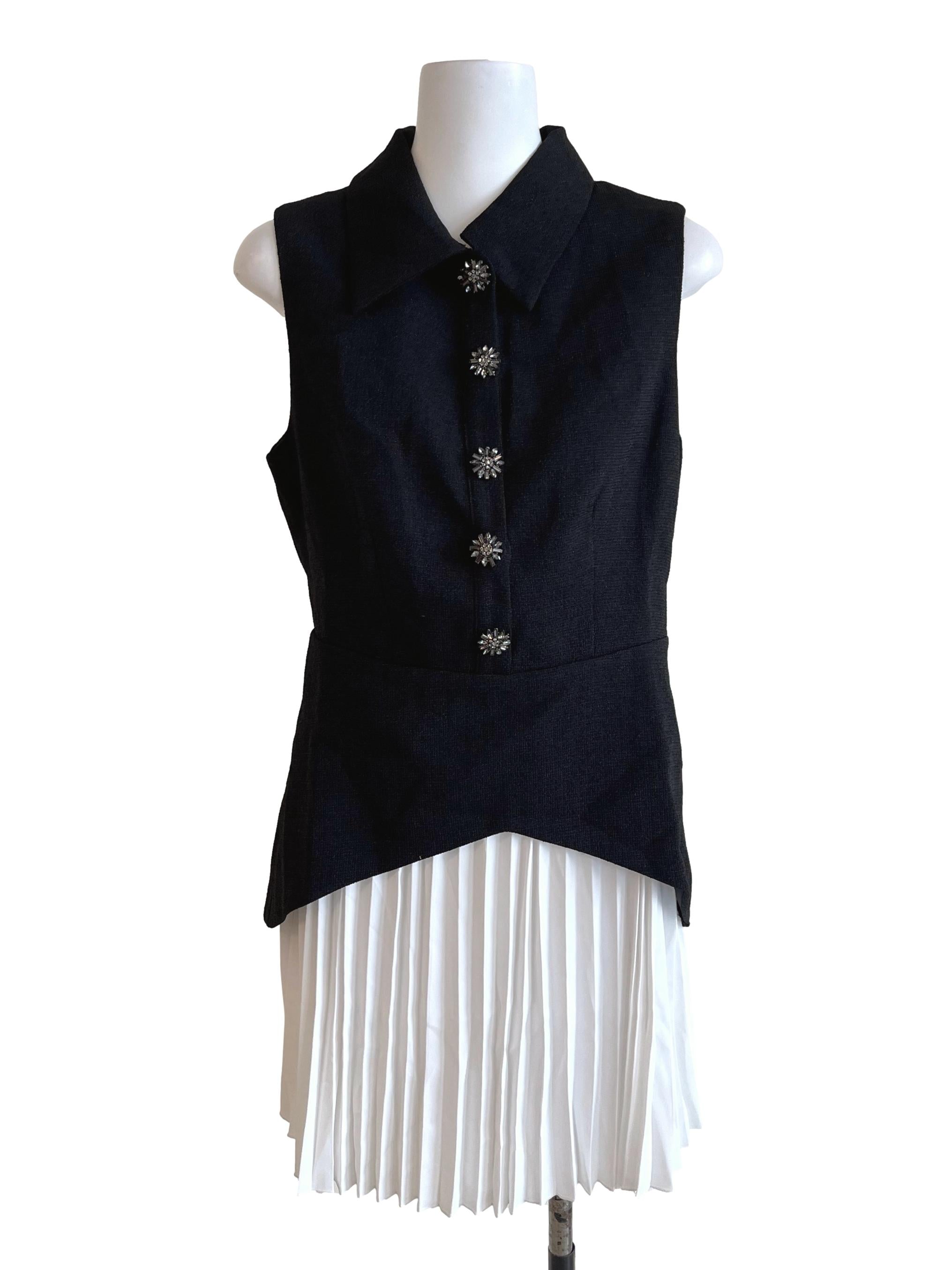 Ink Black Sleeveless Peplum Top