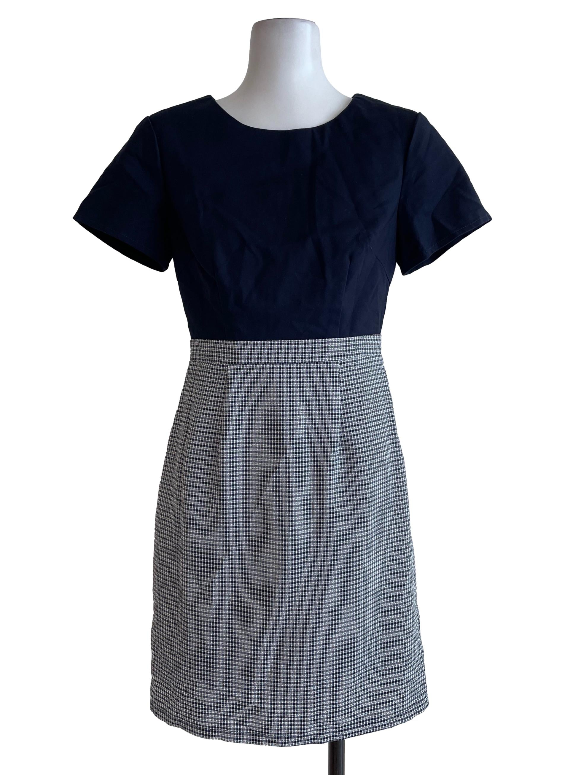 Peacock Blue Shepherd'S Check Dress