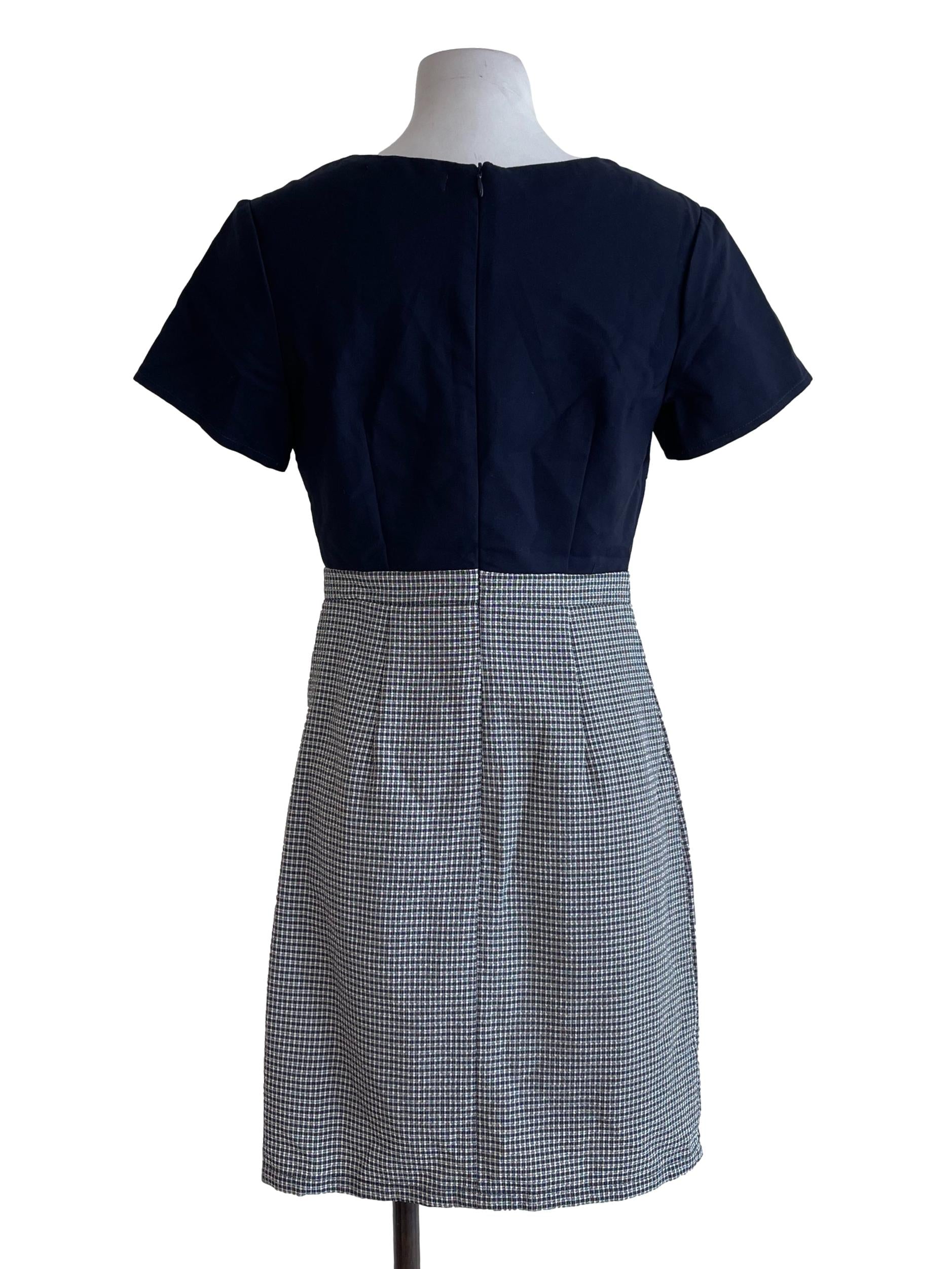 Peacock Blue Shepherd'S Check Dress