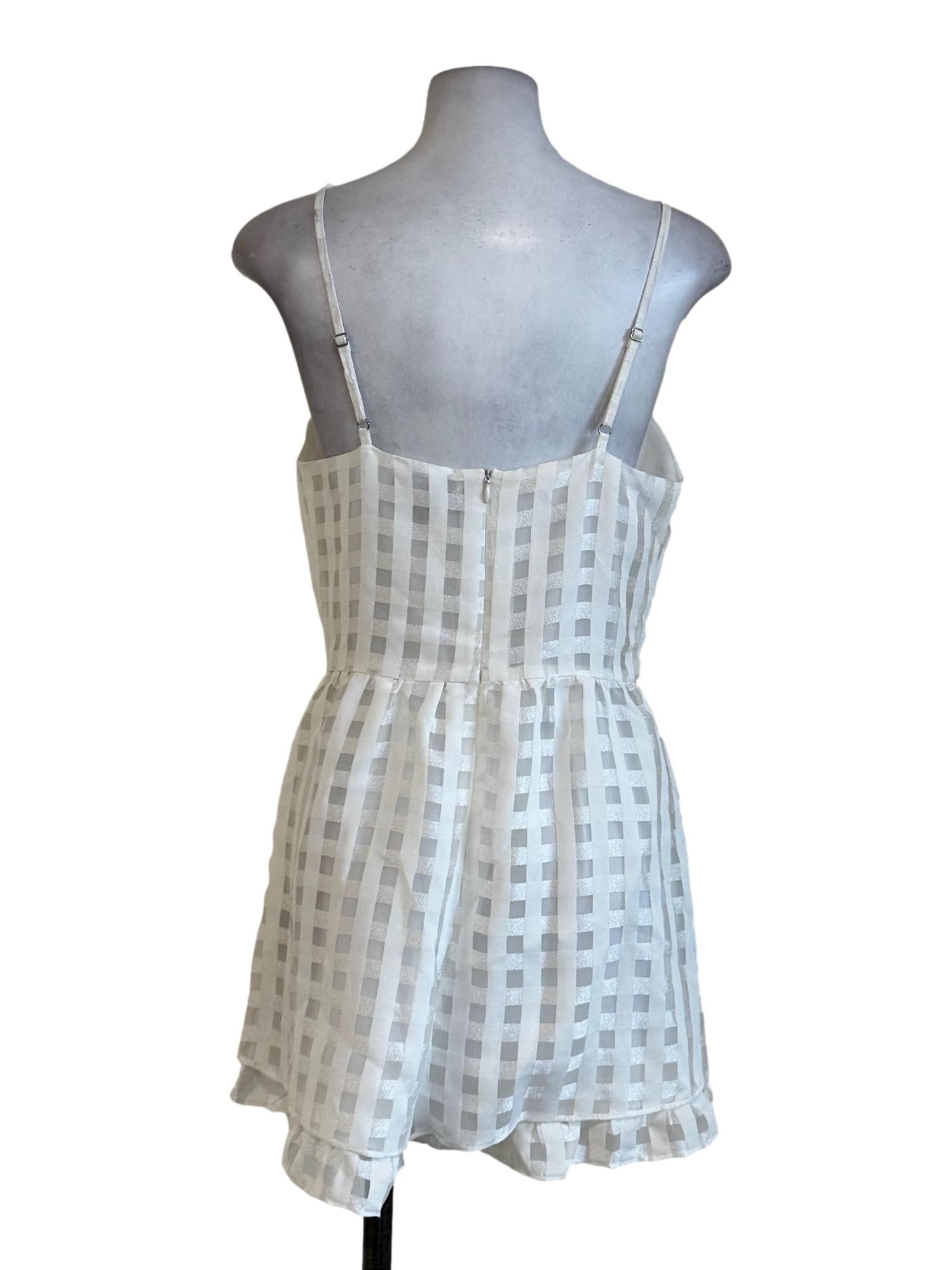 White Checked Pattern Rompers