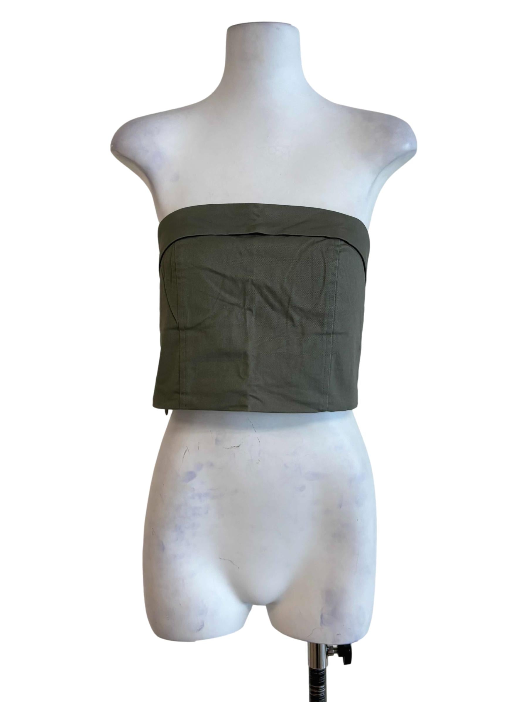 Green Charisse Tube Panelled Padded Top