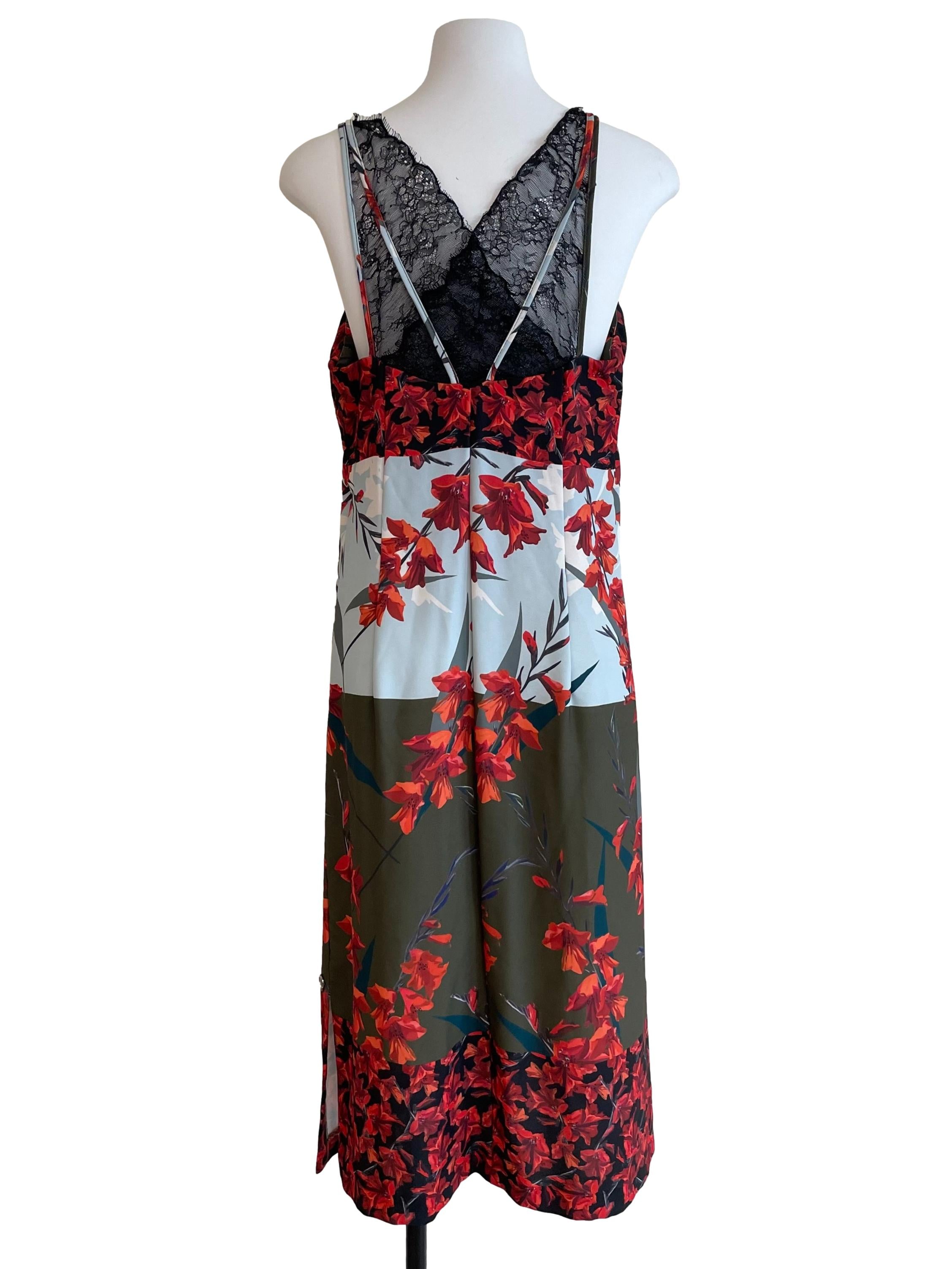 Multicolor Floral Lace Back Cami Dress