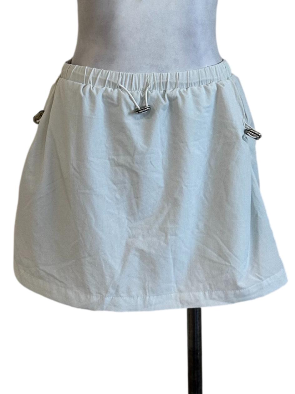 Rice White Plain Skorts
