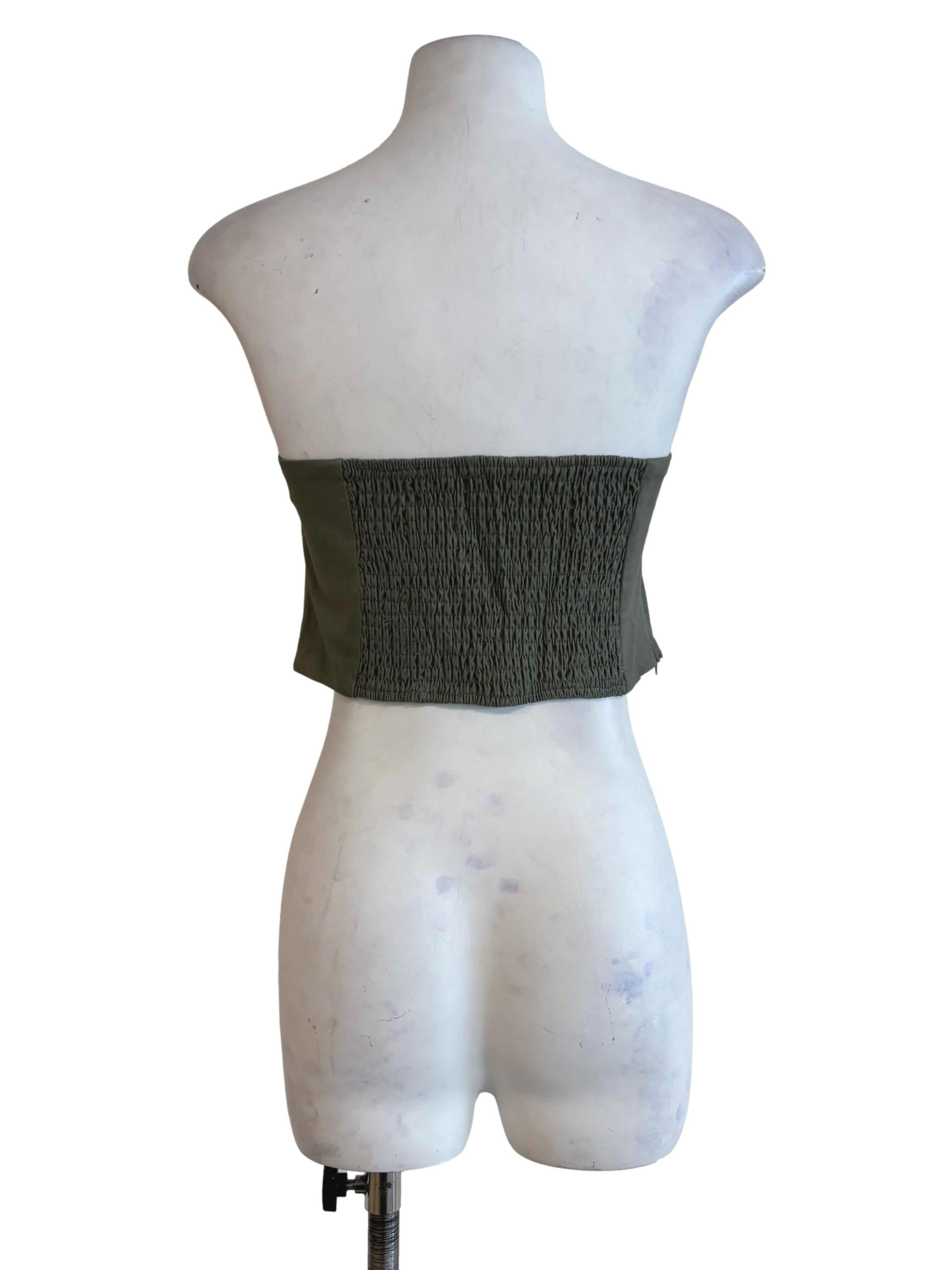 Green Charisse Tube Panelled Padded Top