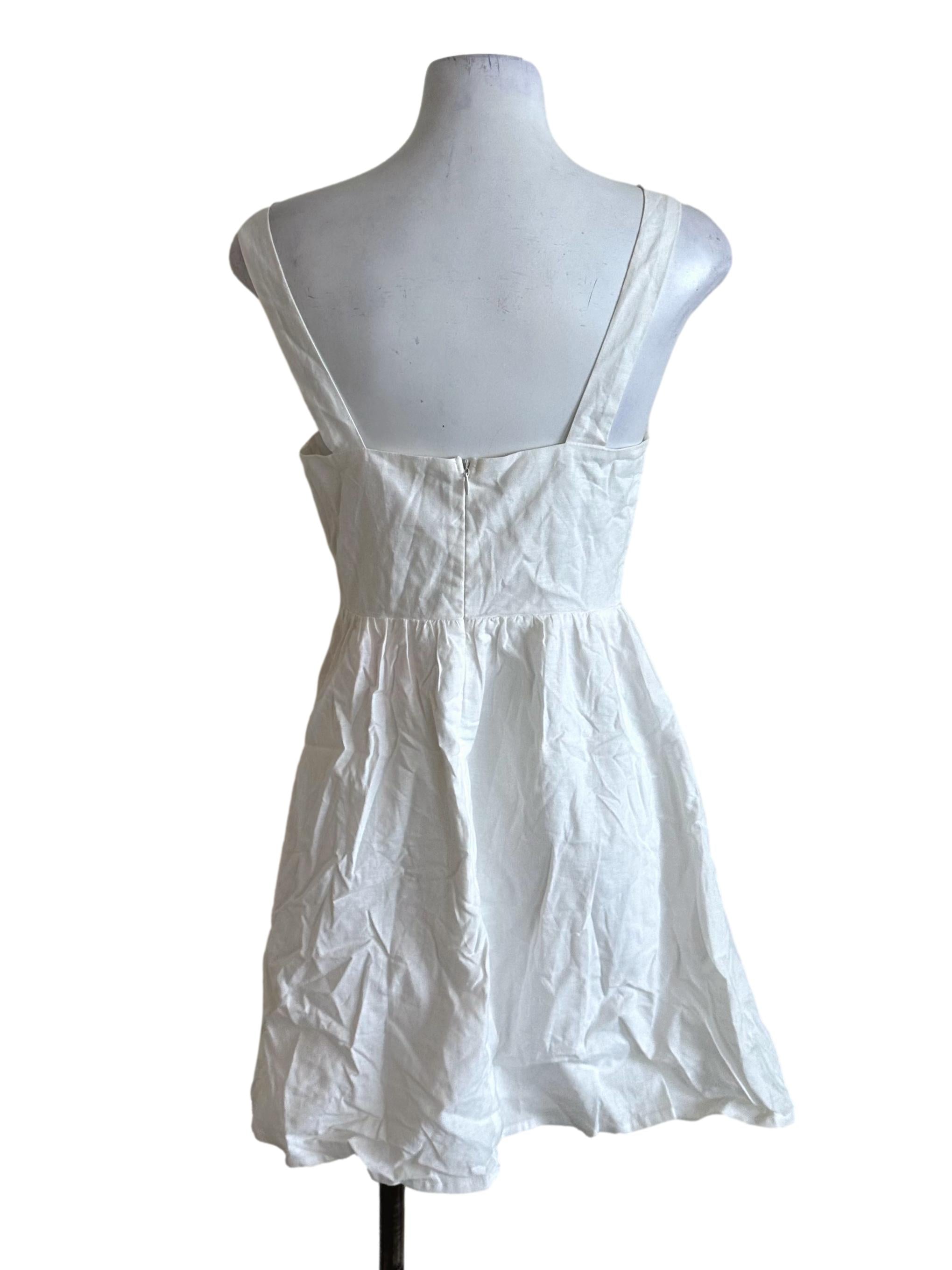 Pearl White Square Neck A Line Dress TTR