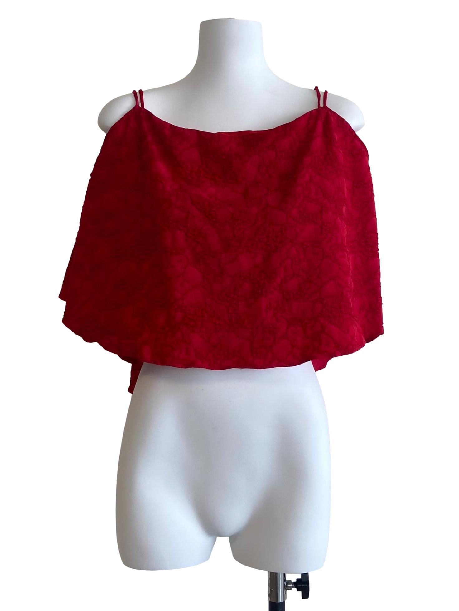 Rose Red Sleeveless Crop Top