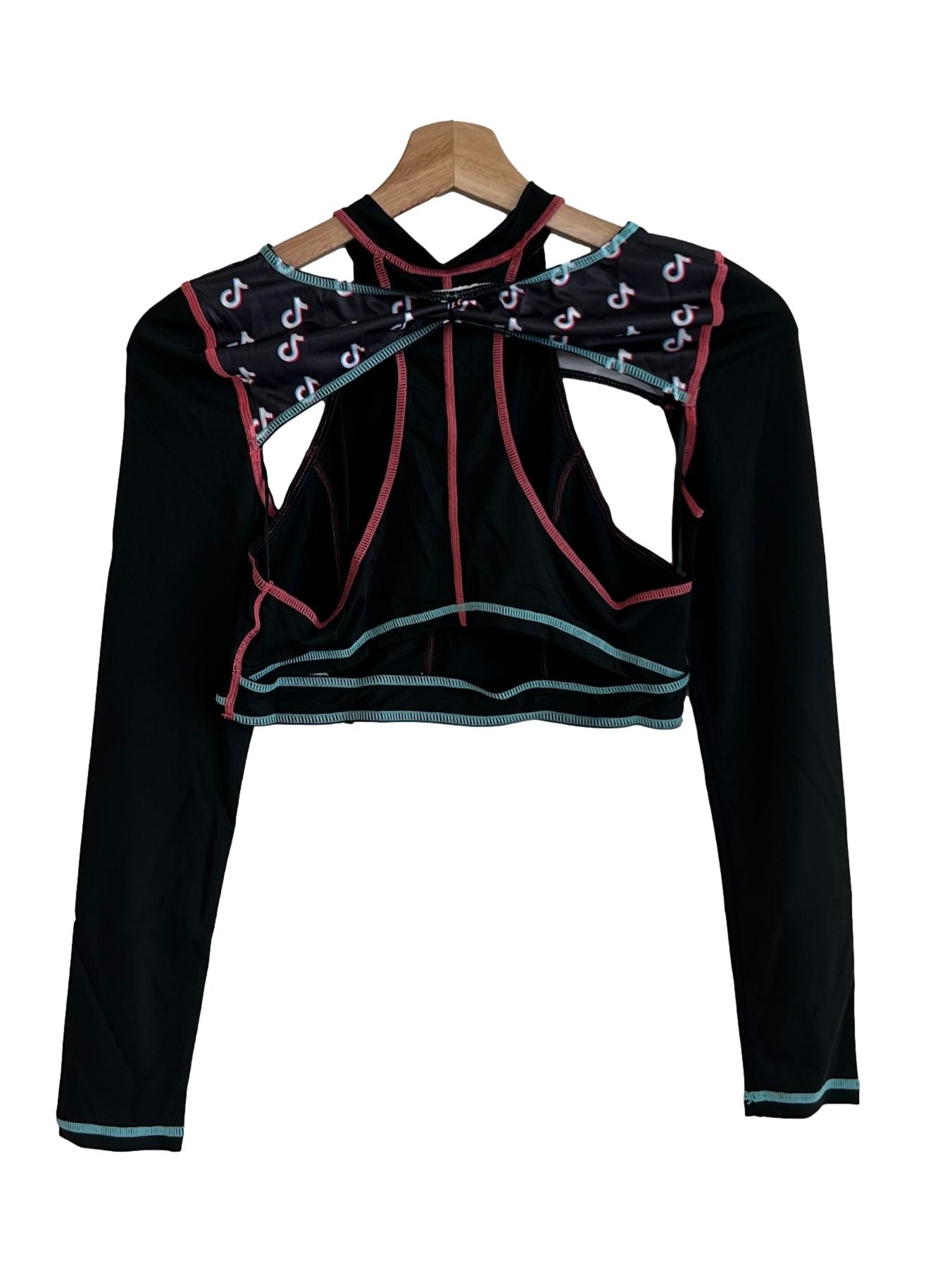 Black Tiktok Printed Top