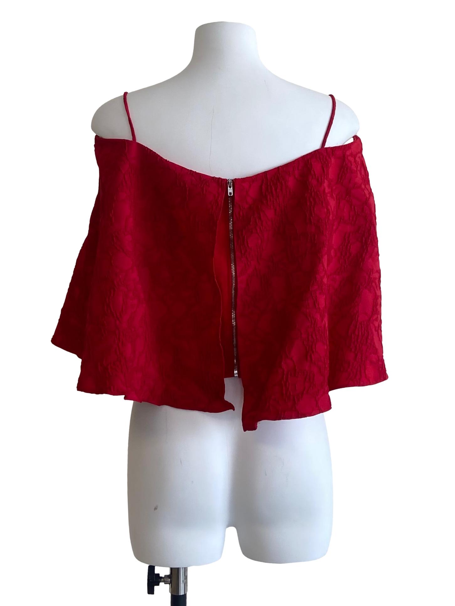 Rose Red Sleeveless Crop Top
