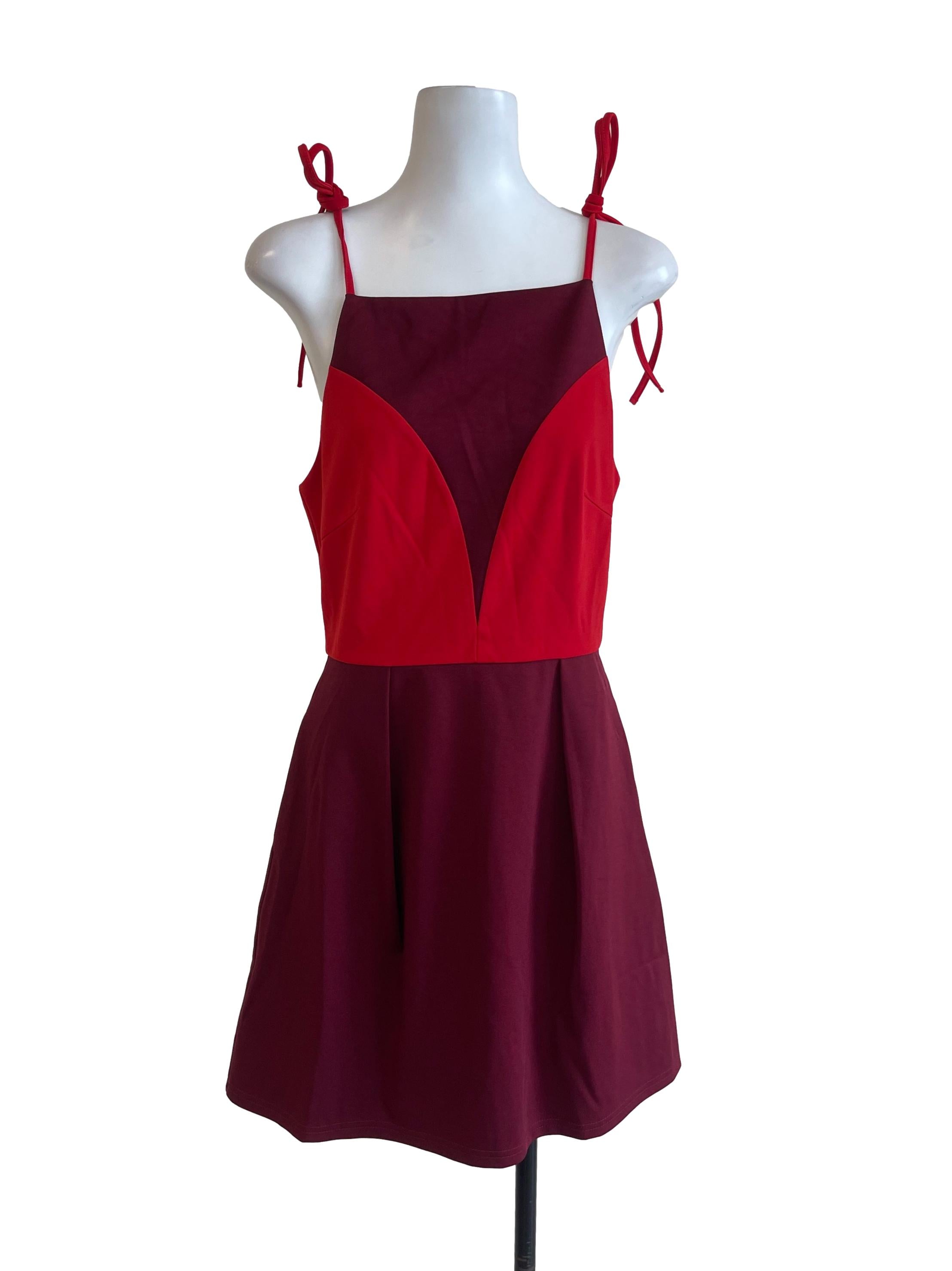 Red Two Tone Dress