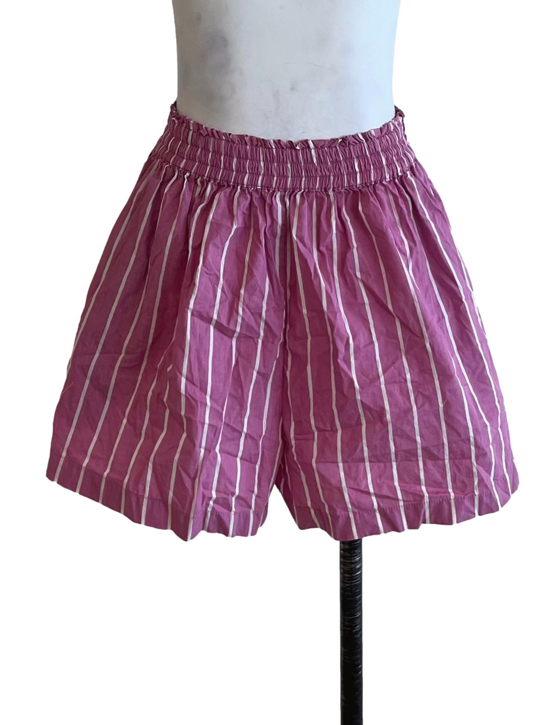 Rose Pink Chalk Stripe Shorts