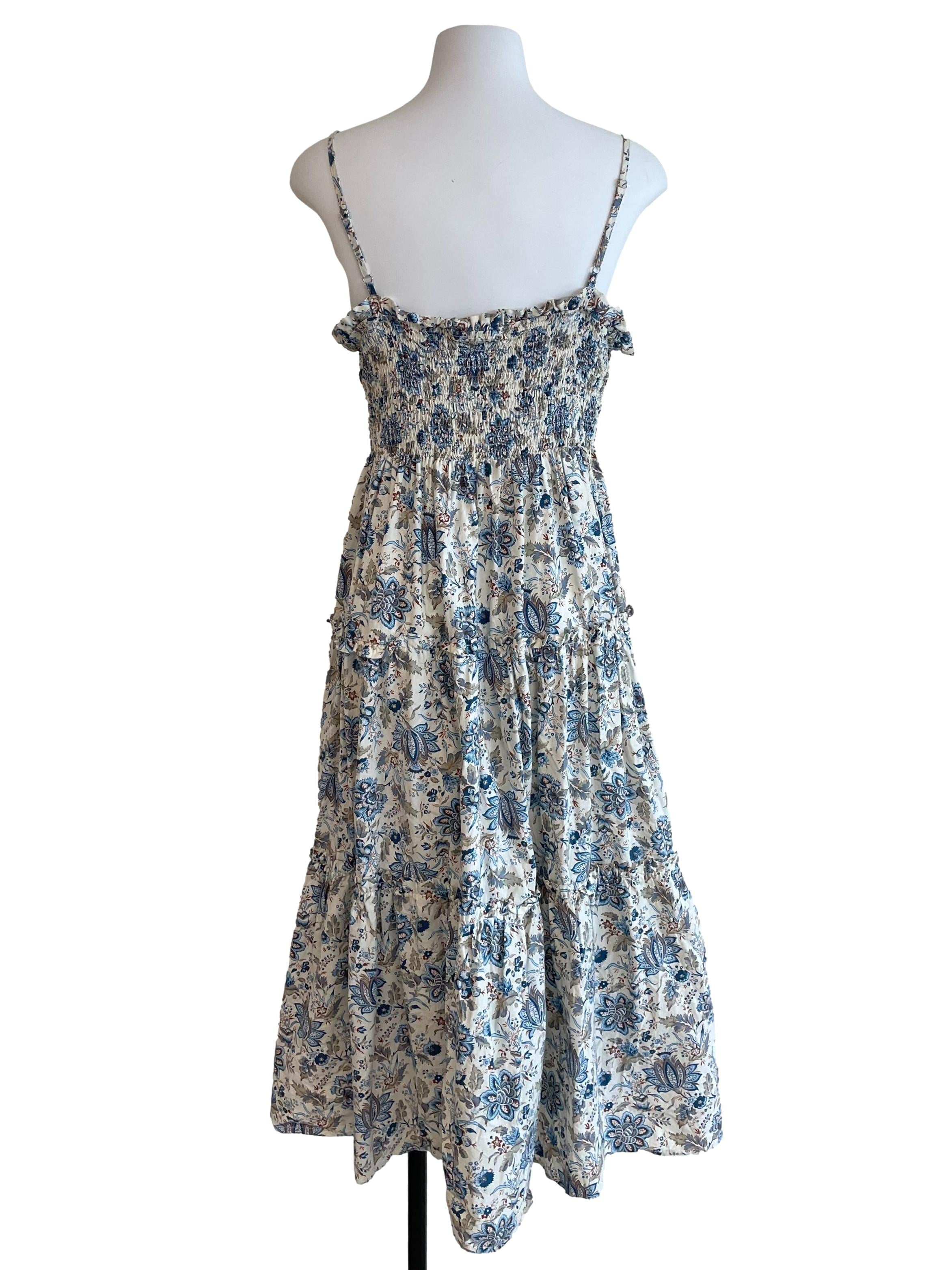 Off White Floral Shirred Babydoll Dress