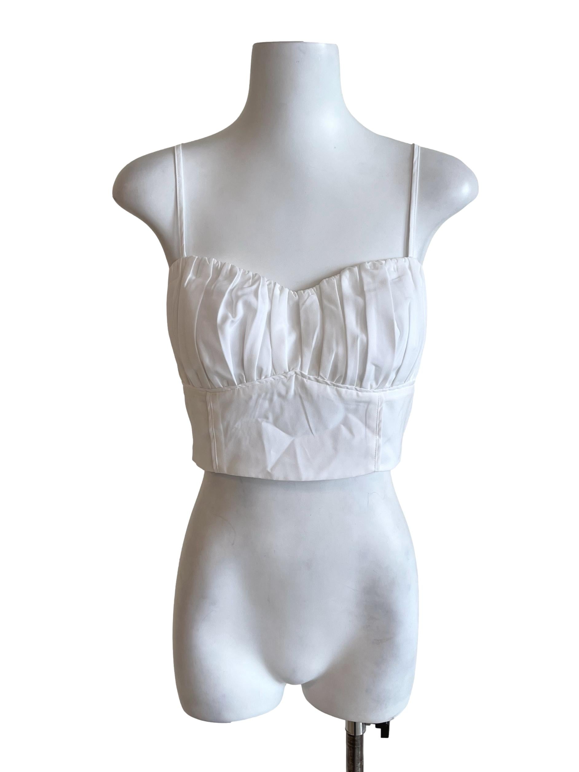 Ivory White Spaghetti Strap Crop Top