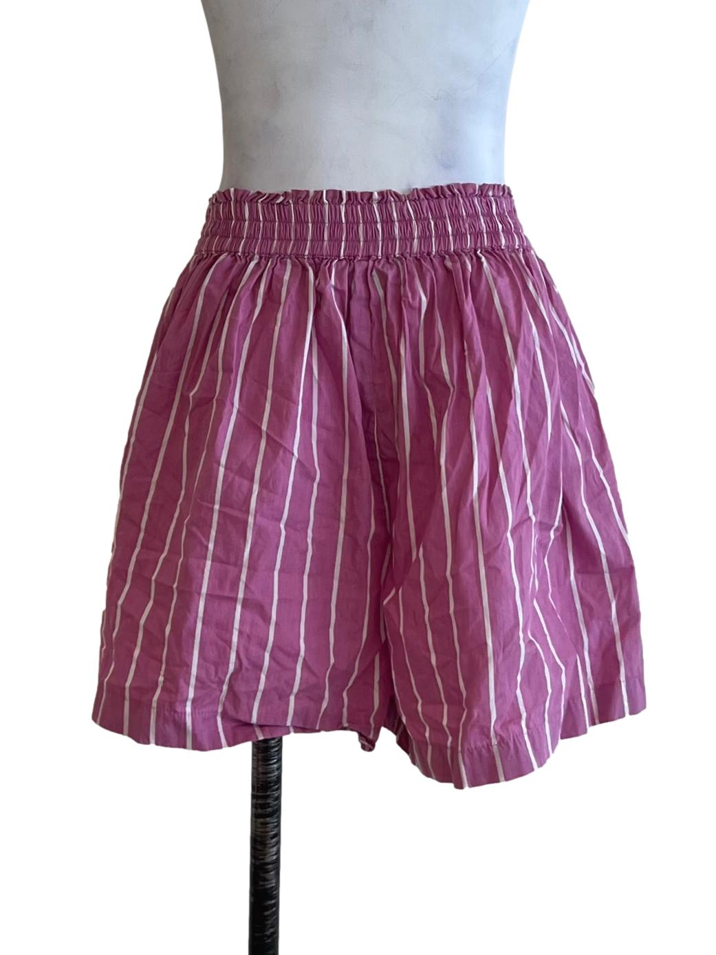 Rose Pink Chalk Stripe Shorts