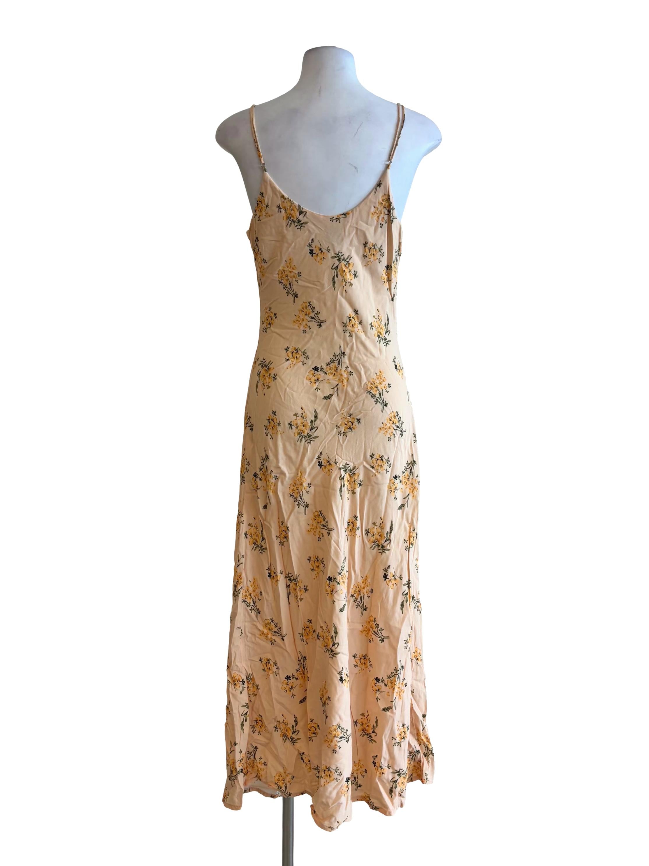 Peach Floral Camisole Slip Dress