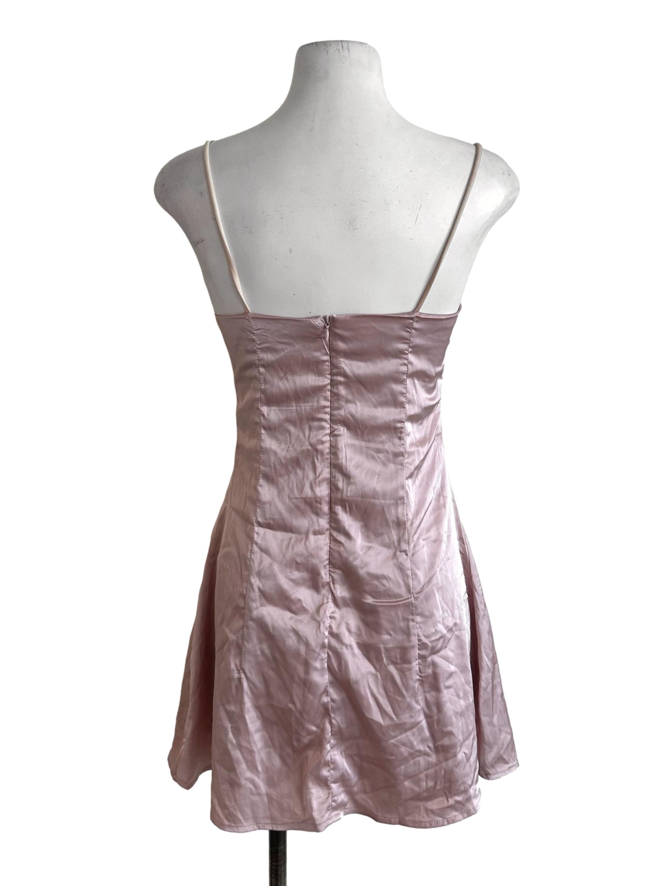 Rose Gold Satin Sweetheart Dress