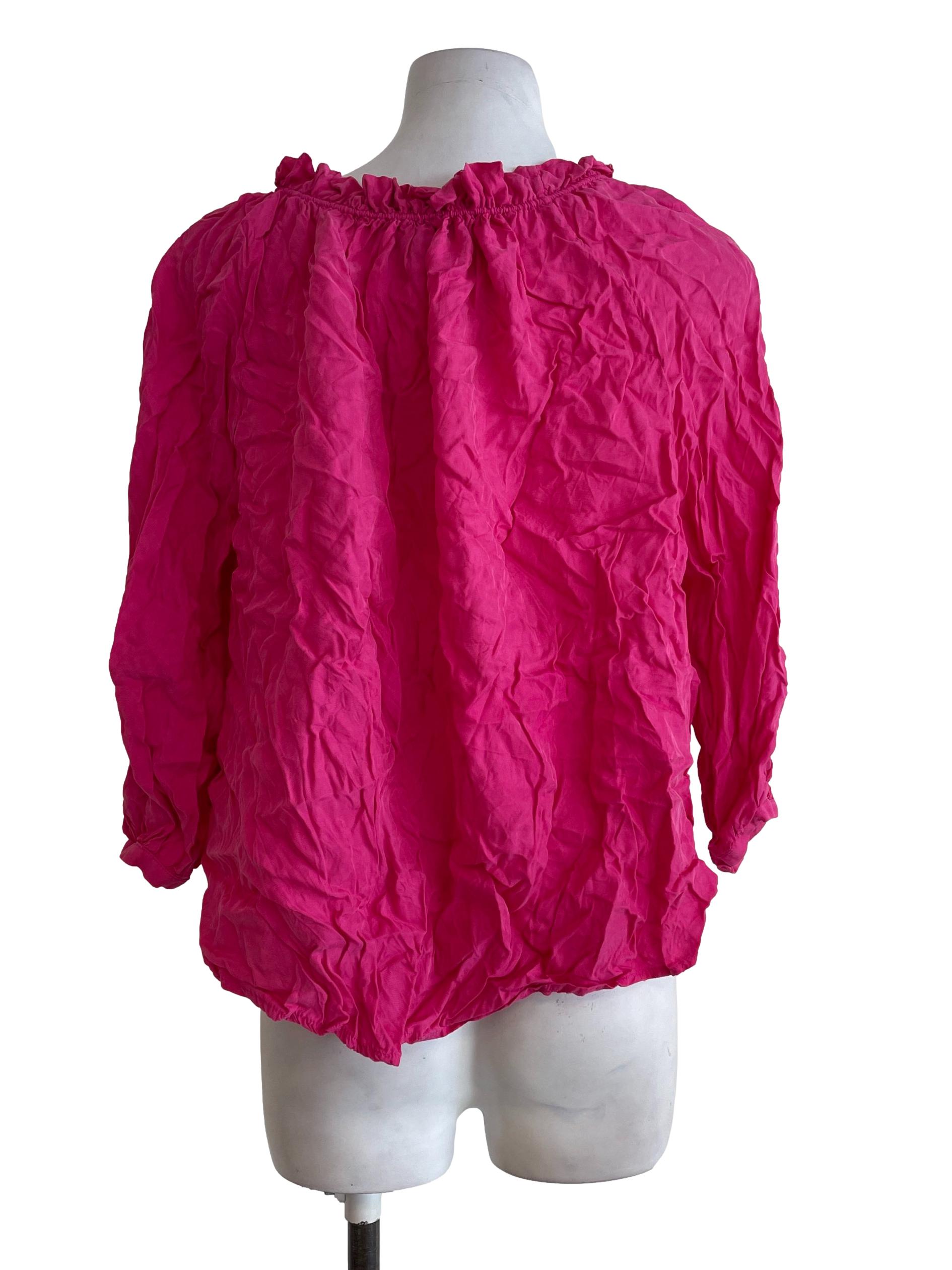 Bot Pink Plain Puffed Top