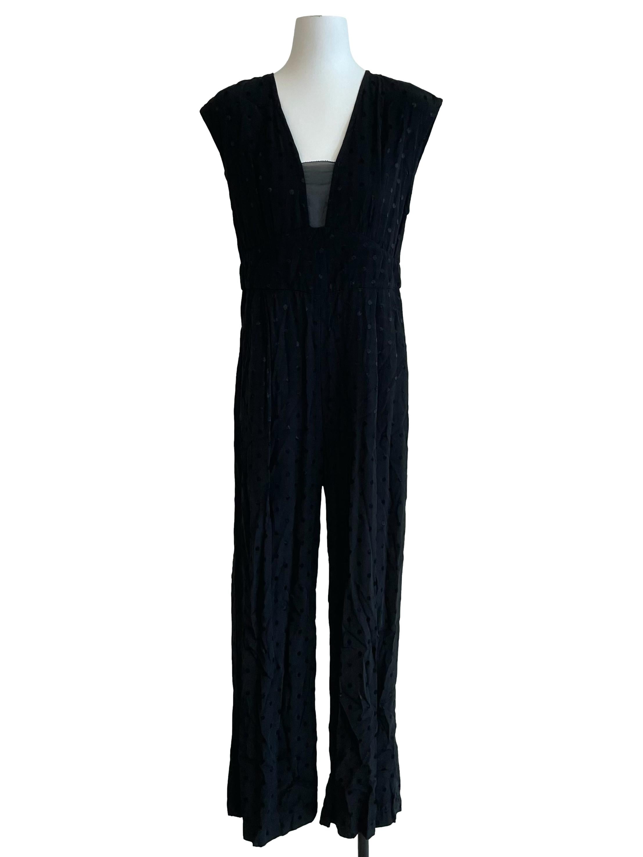 Black Dots Sleeveless Jumpsuit