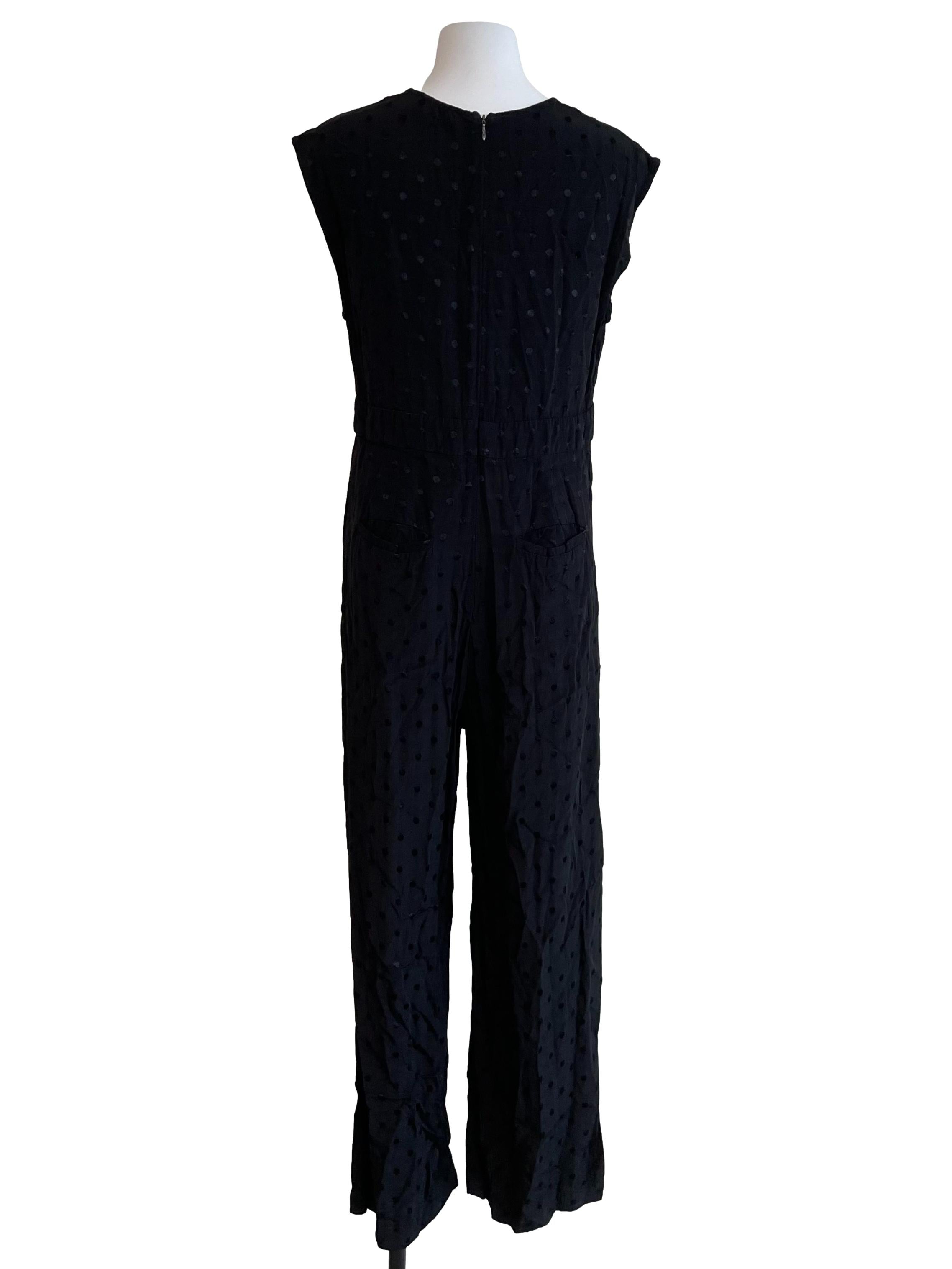 Black Dots Sleeveless Jumpsuit