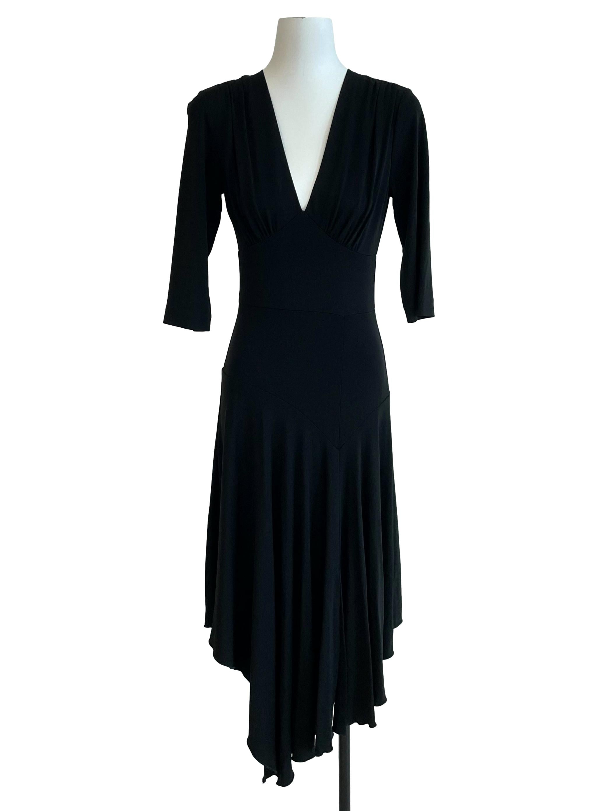 Black Draped Flip Dress