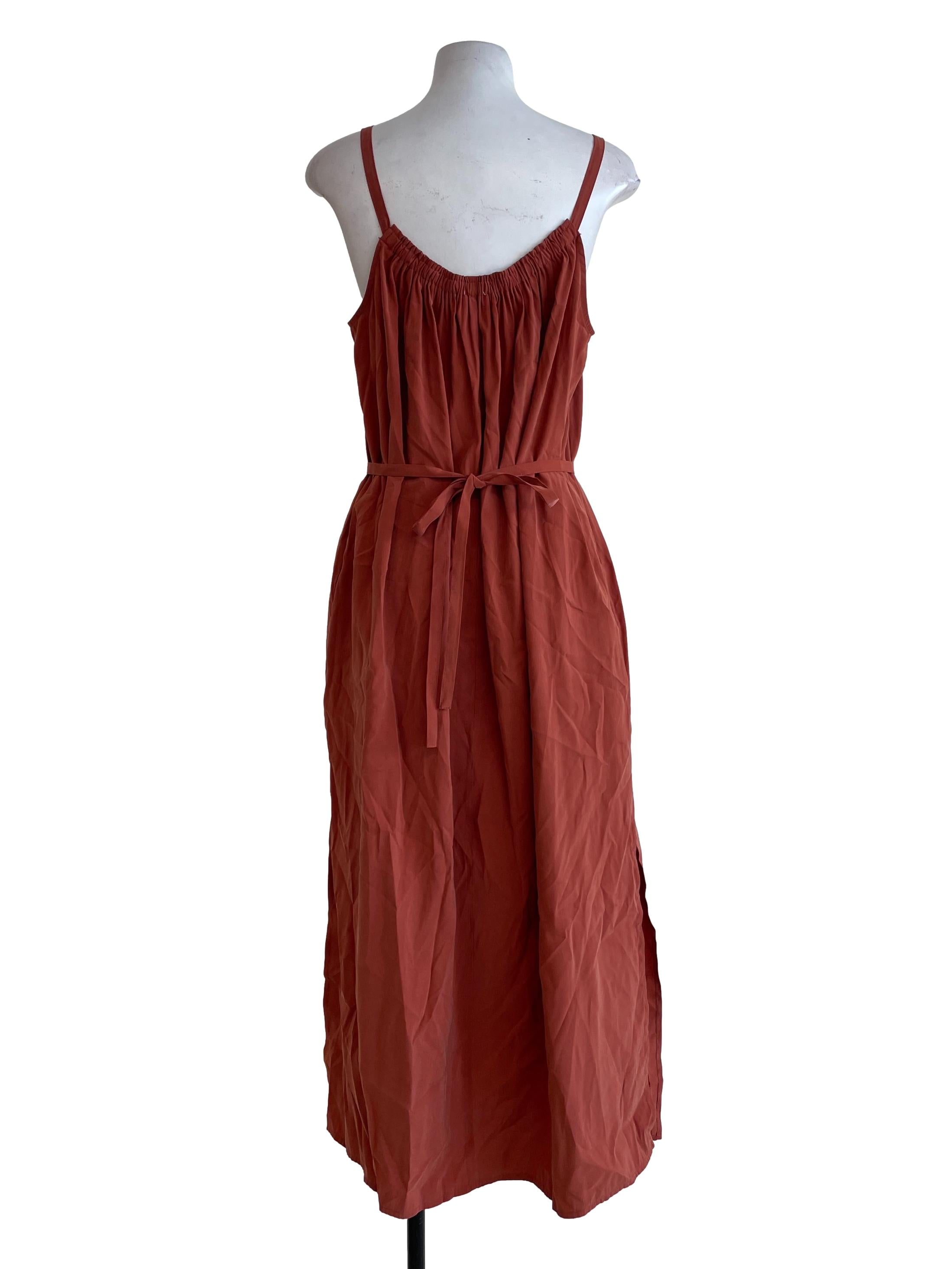 Tiger Orange Plain Dress OSN
