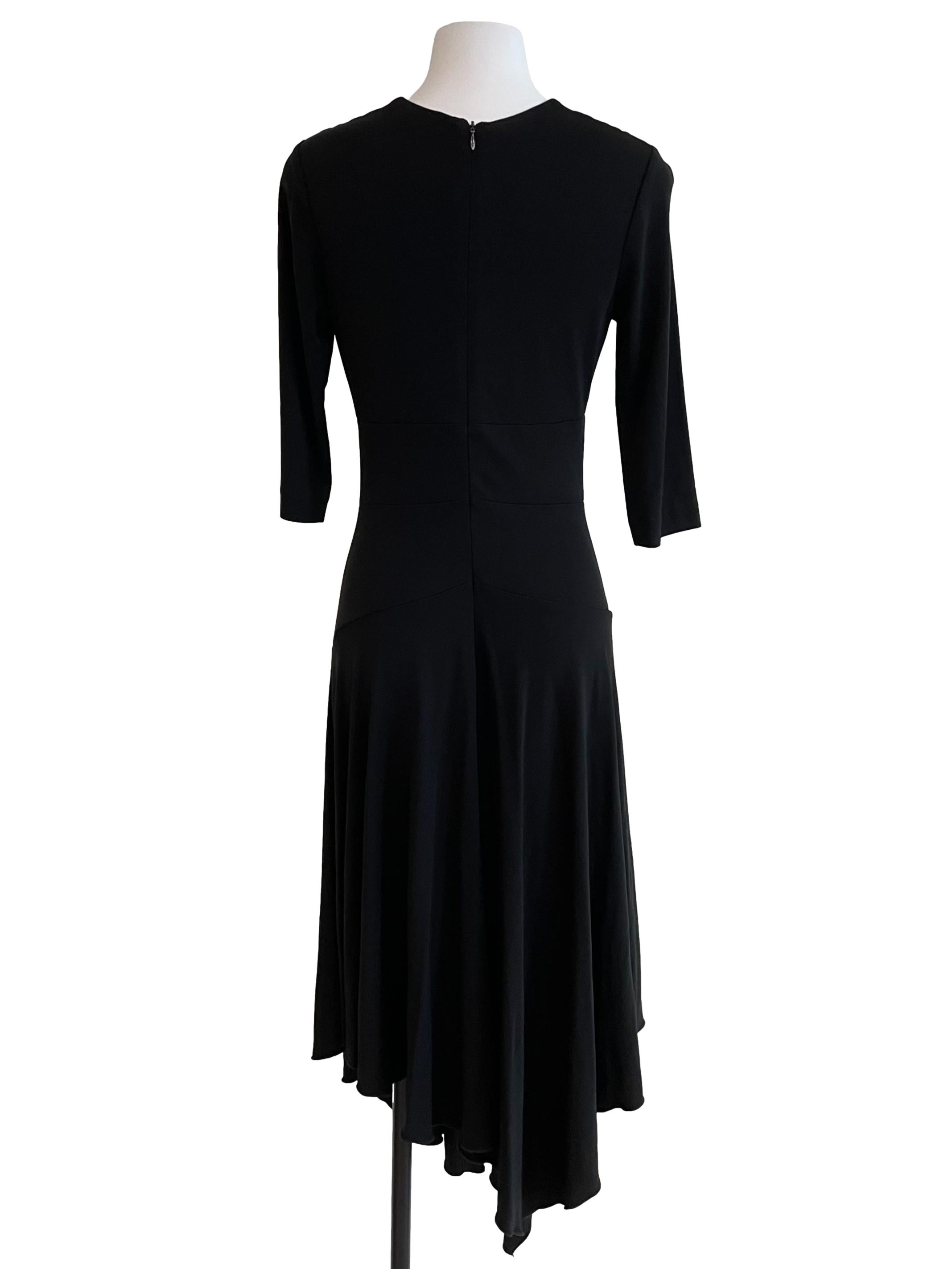 Black Draped Flip Dress