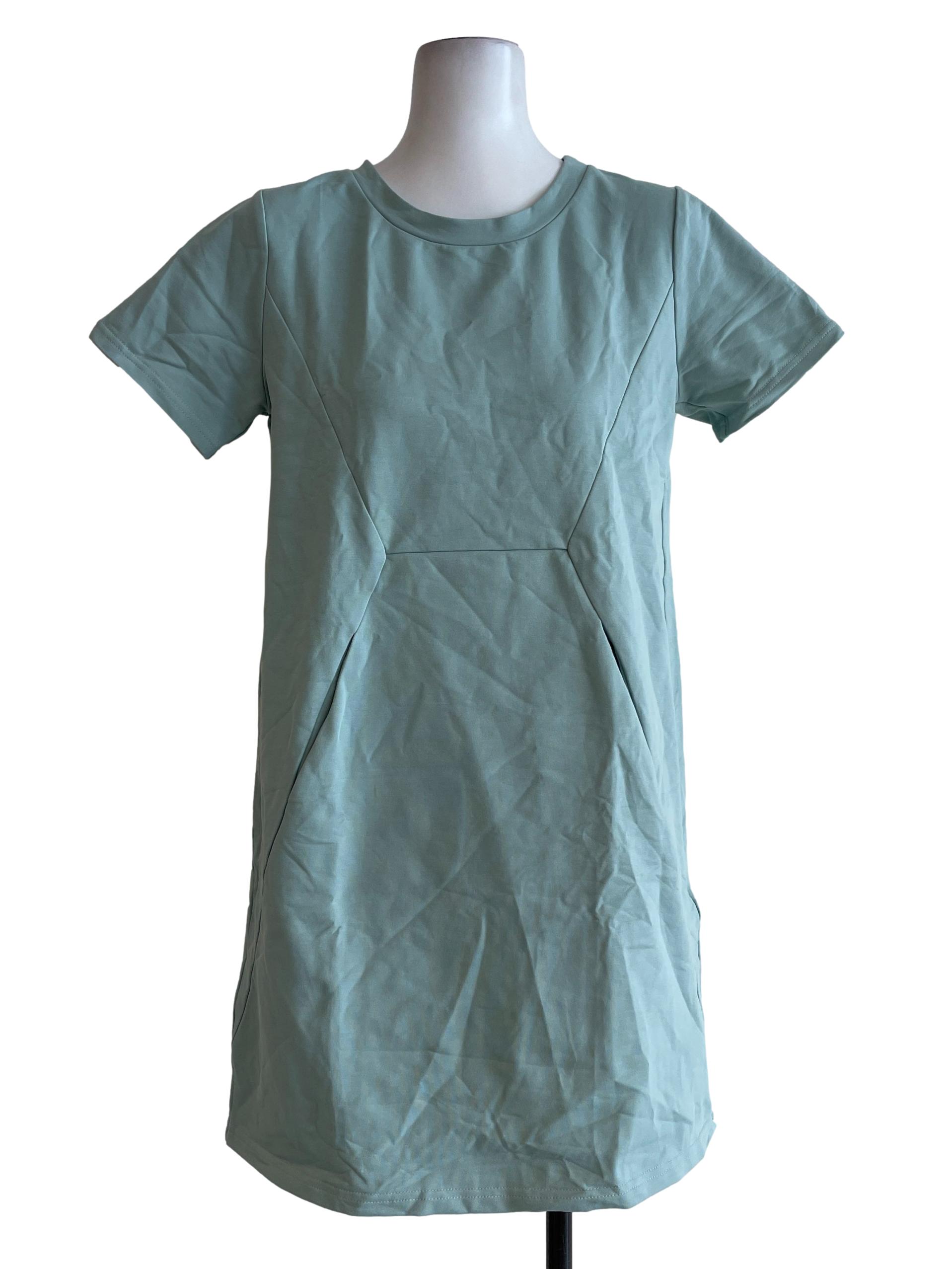 Sage Green Plain Dress