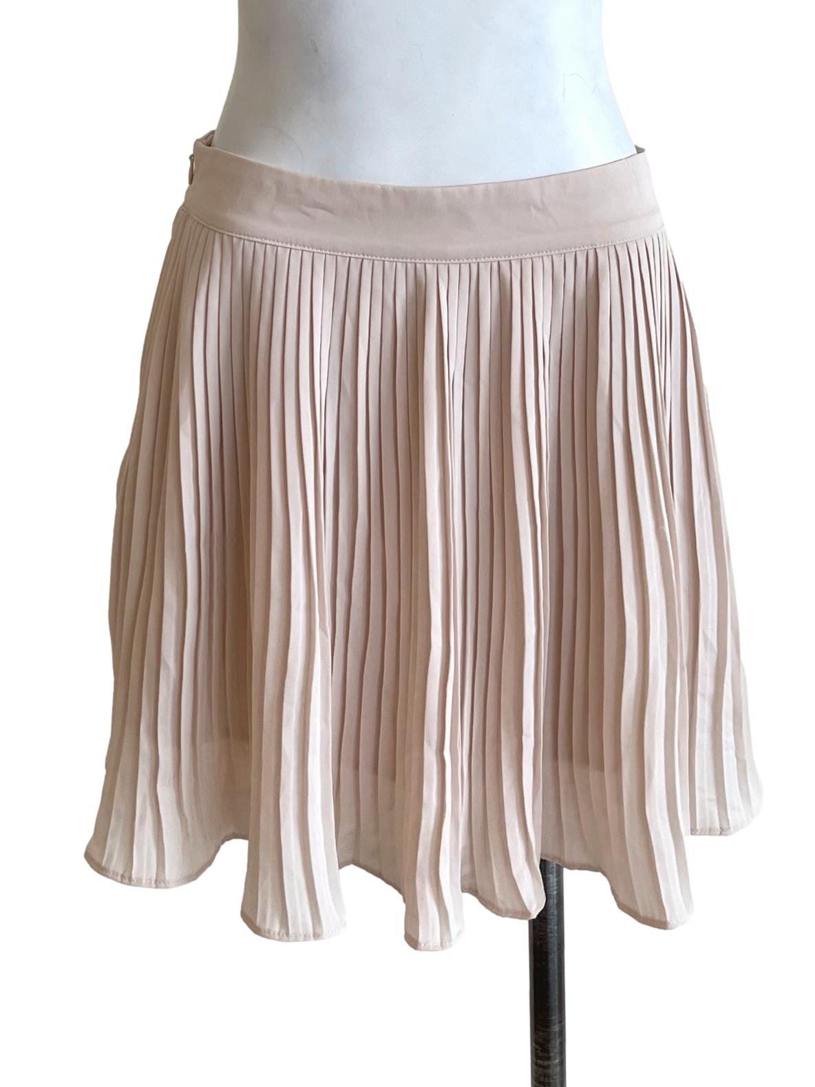 Ivory Beige Pleated Circle Skirt