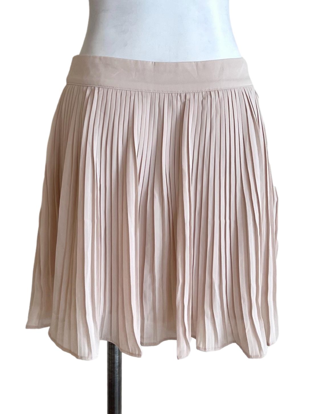 Ivory Beige Pleated Circle Skirt