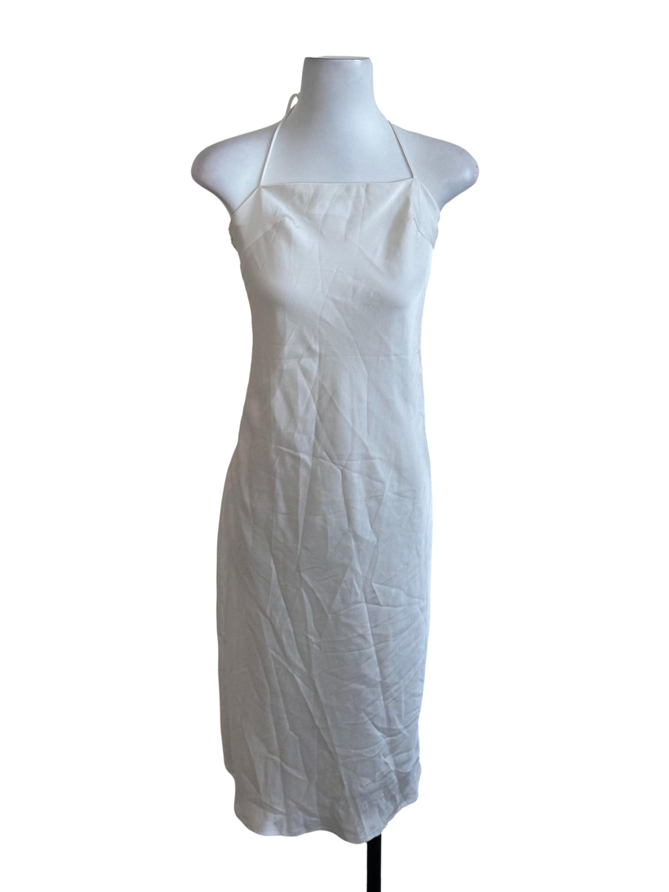 Ivory White Plain Satin Dress