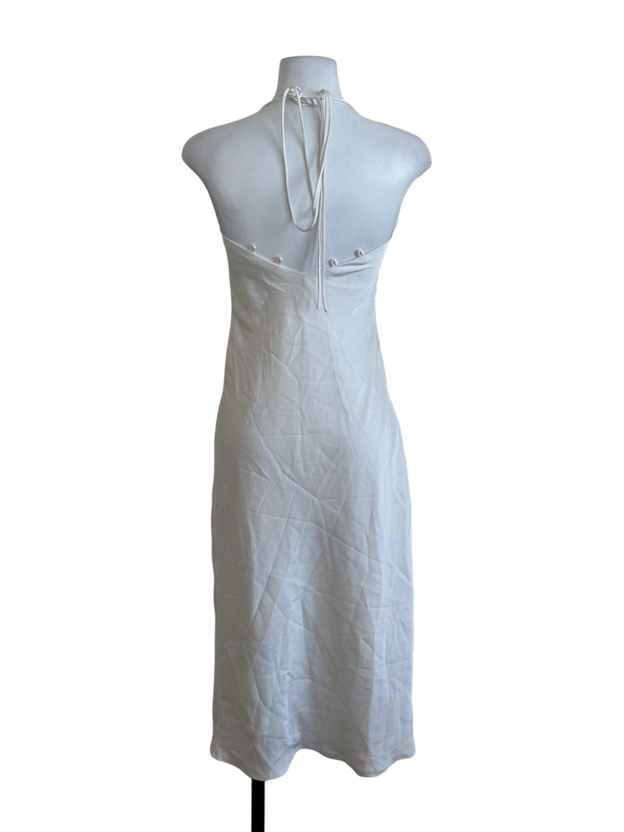 Ivory White Plain Satin Dress