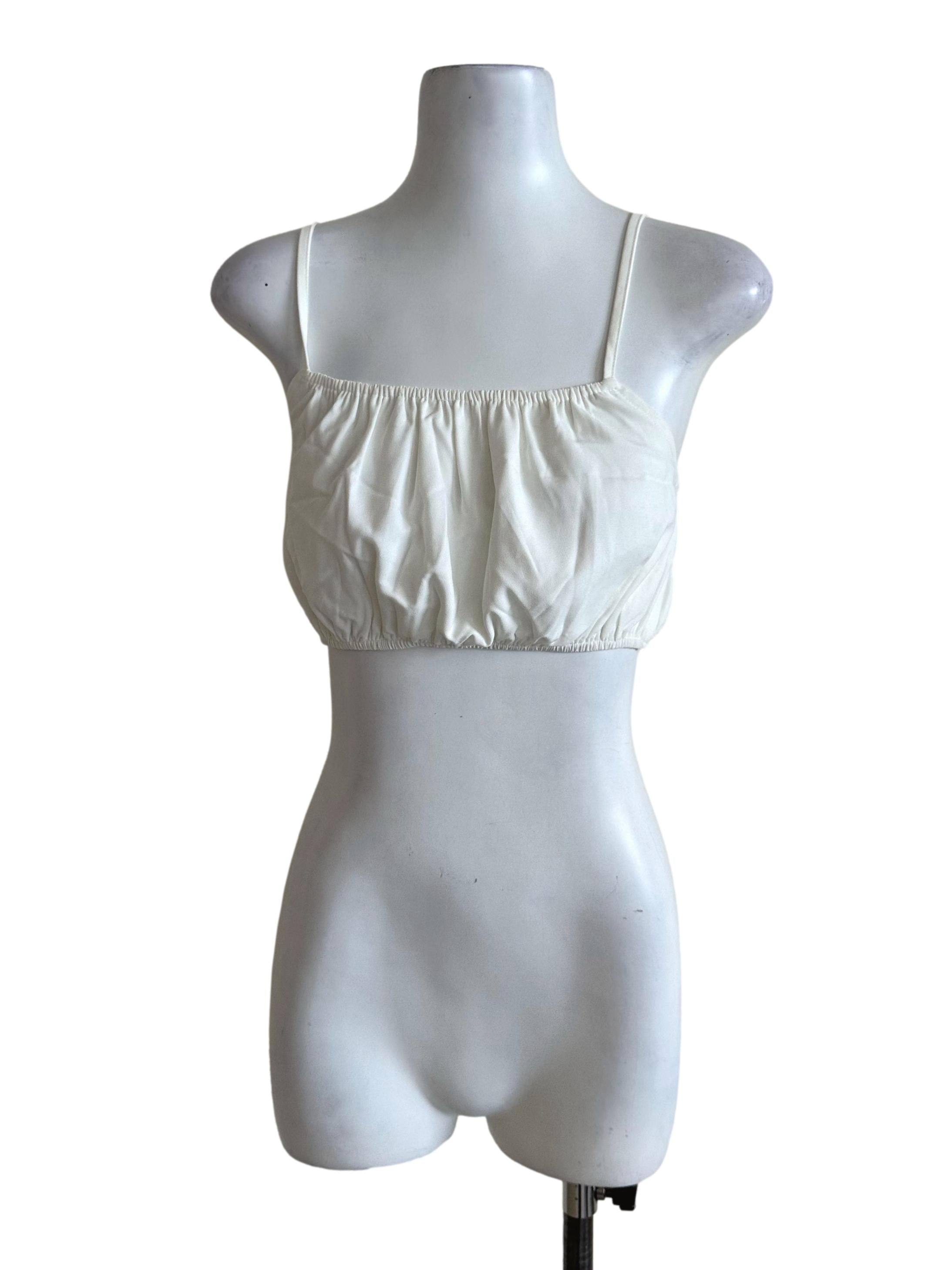 Ivory White Square Neck Crop Top TTR