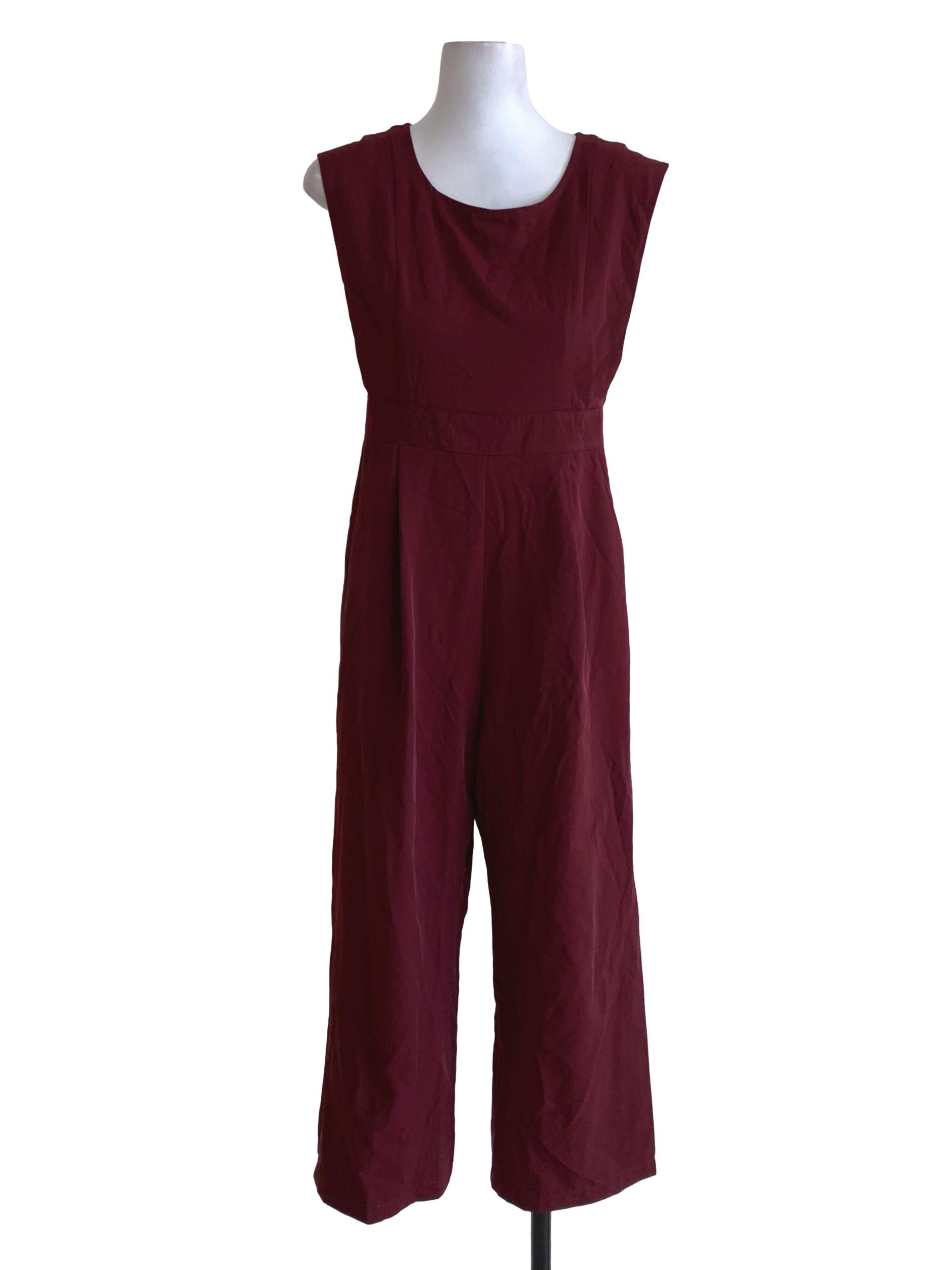 Currant Square Neckline Jumpsuit