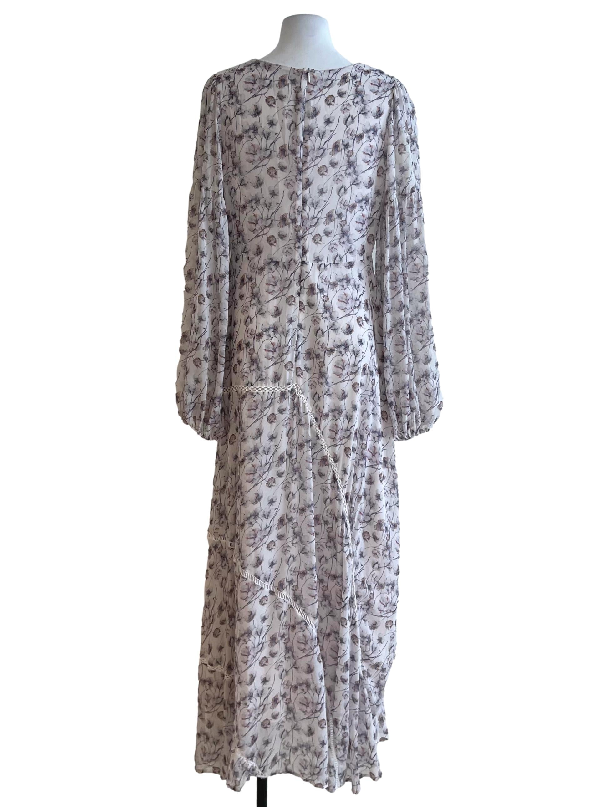 White Floral Empire Dress