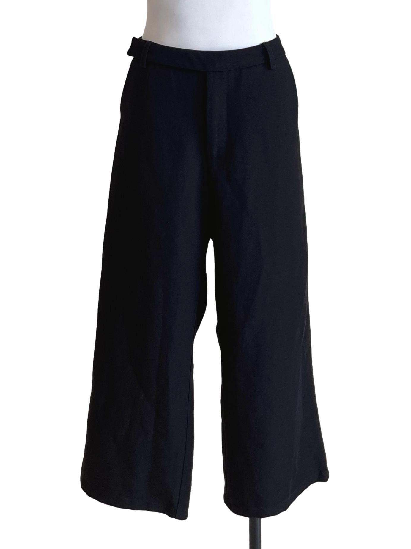 Jade Black Casual Culottes