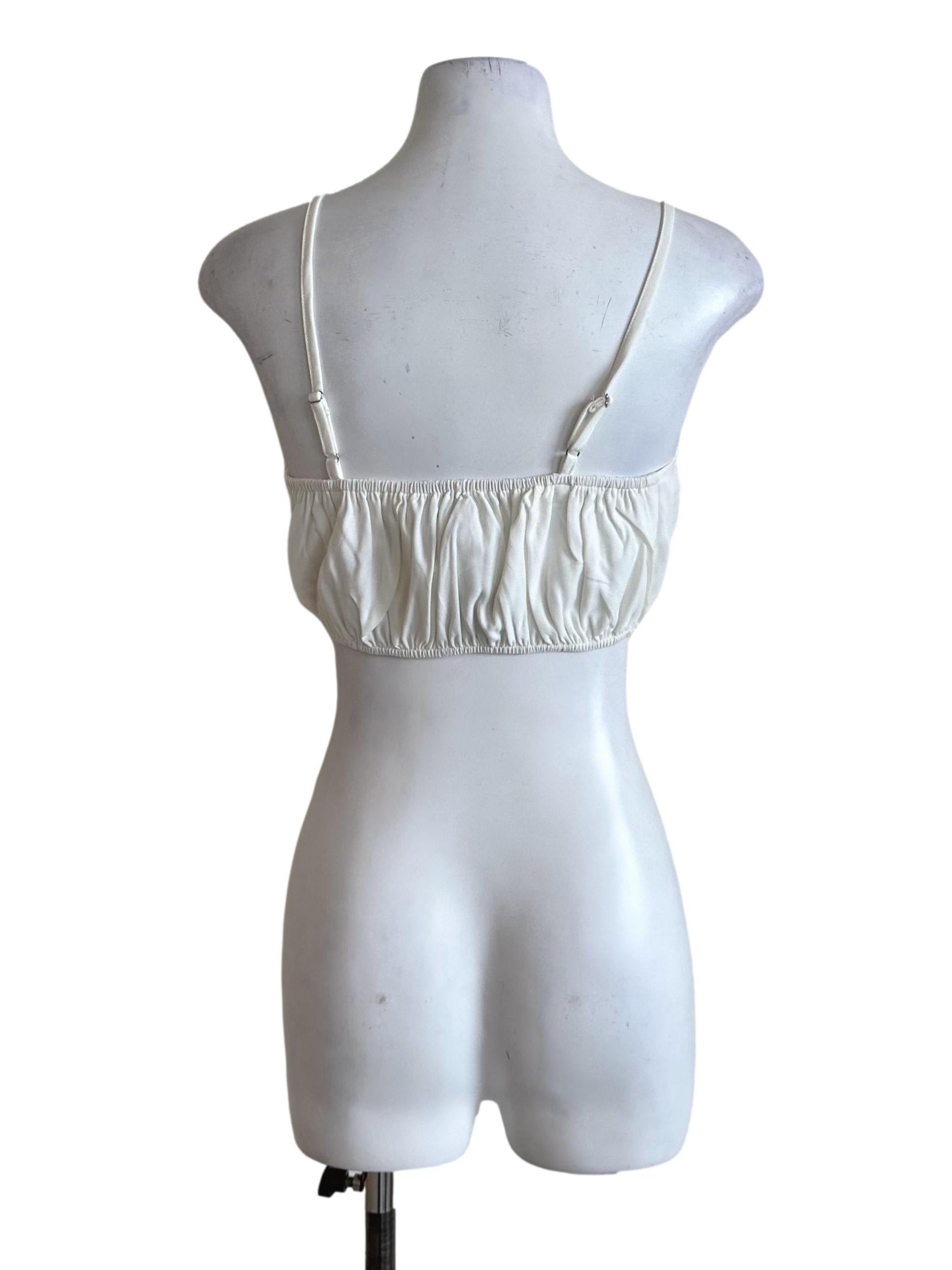 Ivory White Square Neck Crop Top TTR
