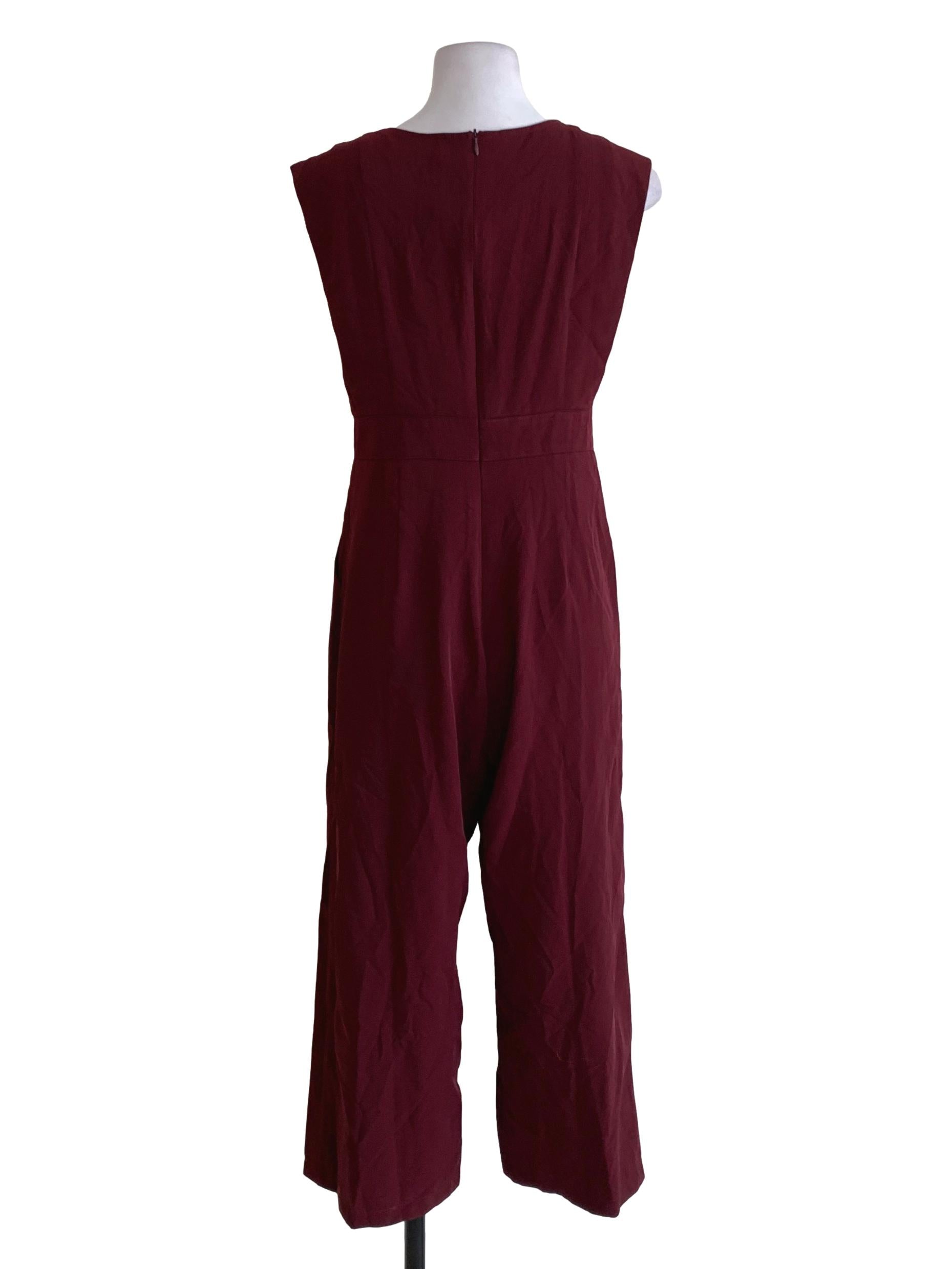 Currant Square Neckline Jumpsuit