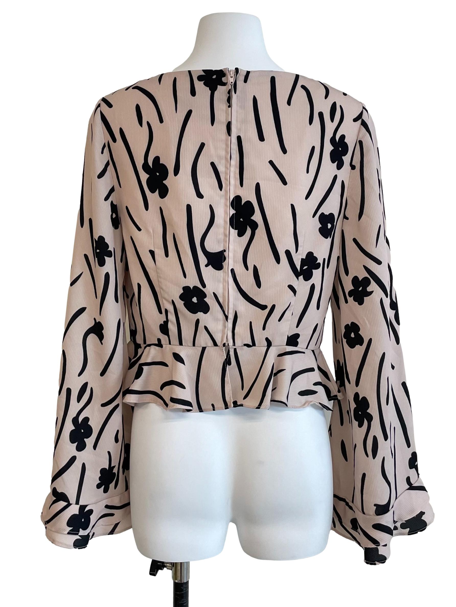 Light Sepia Pleats Square Neck Peplum Top
