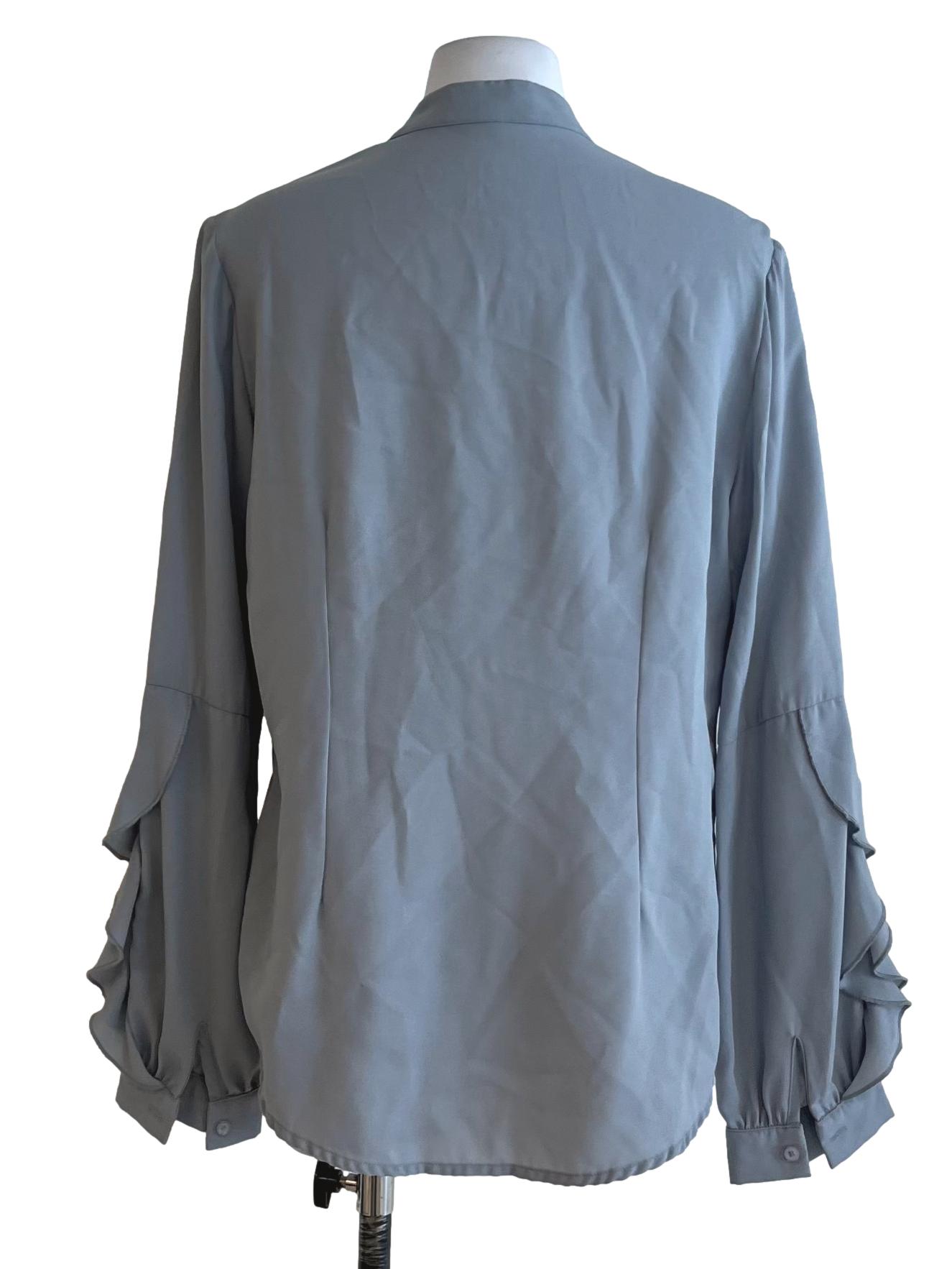 Ocean Blue Button-Down Blouse