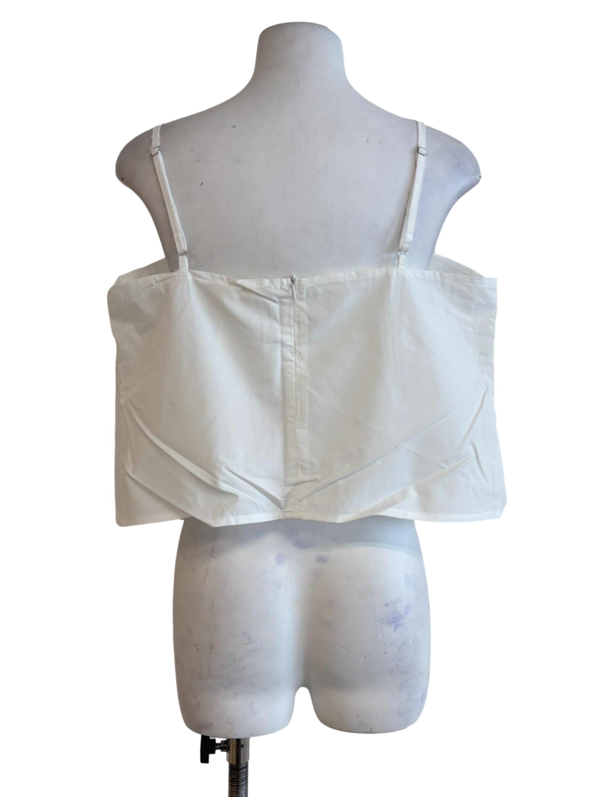 White Gigi Ribbon Spag Top