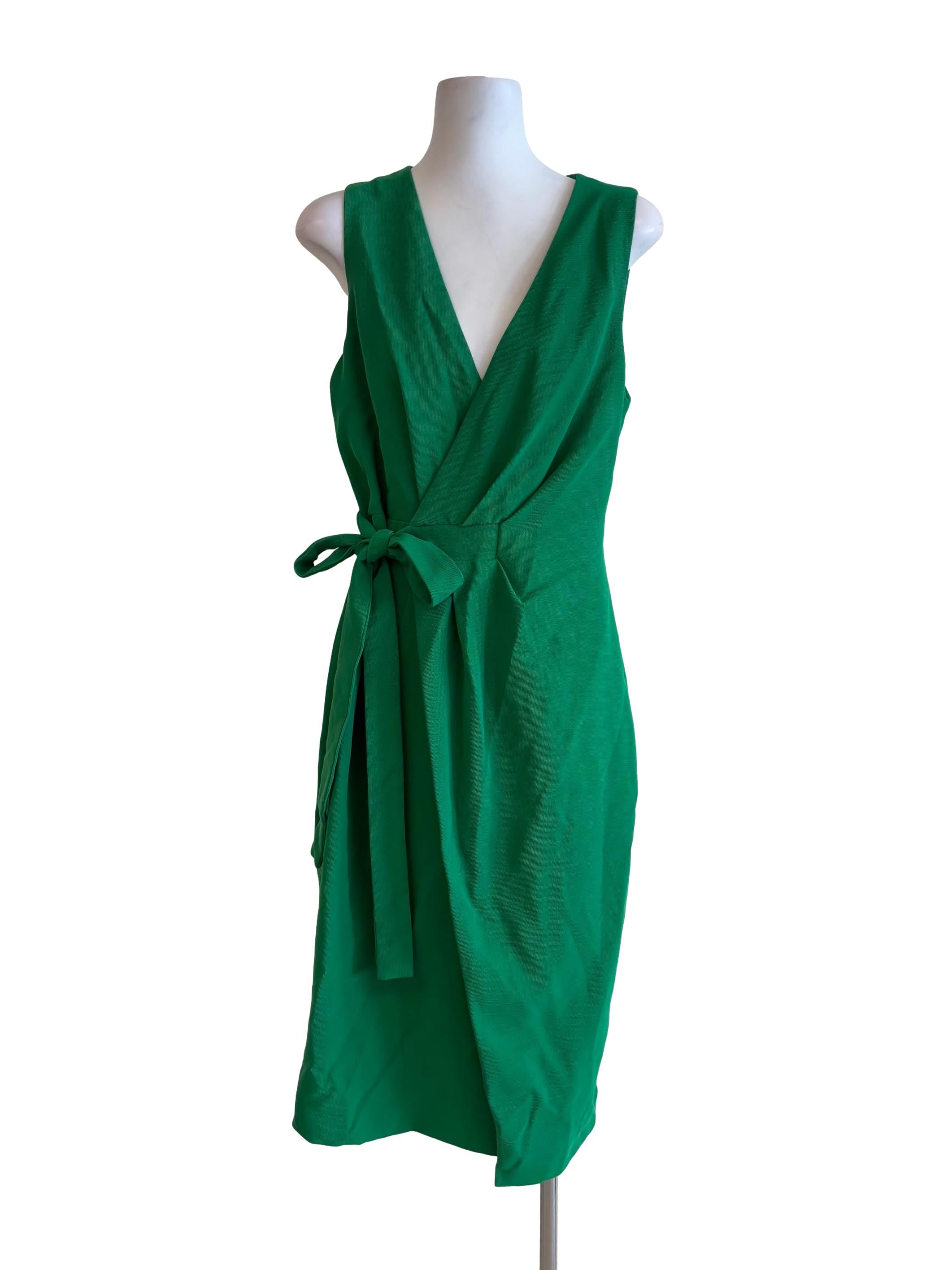 Jade Green Pencil Wrap Dress