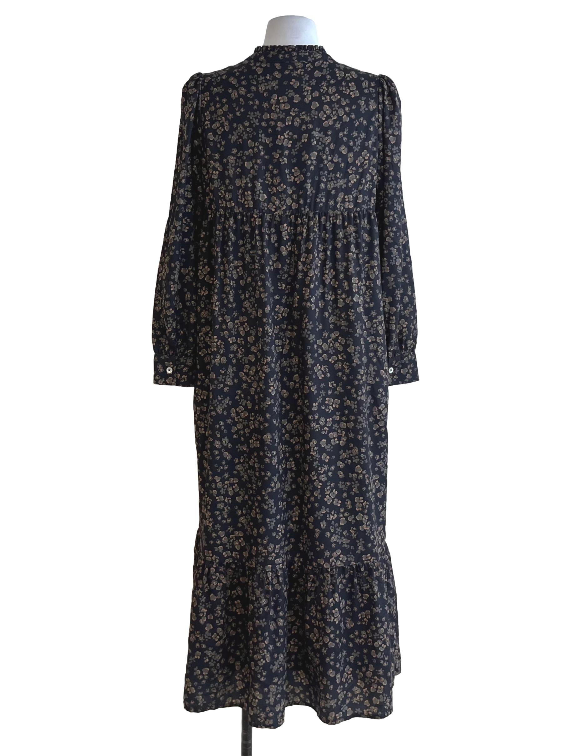 Black Floral Empire Dress