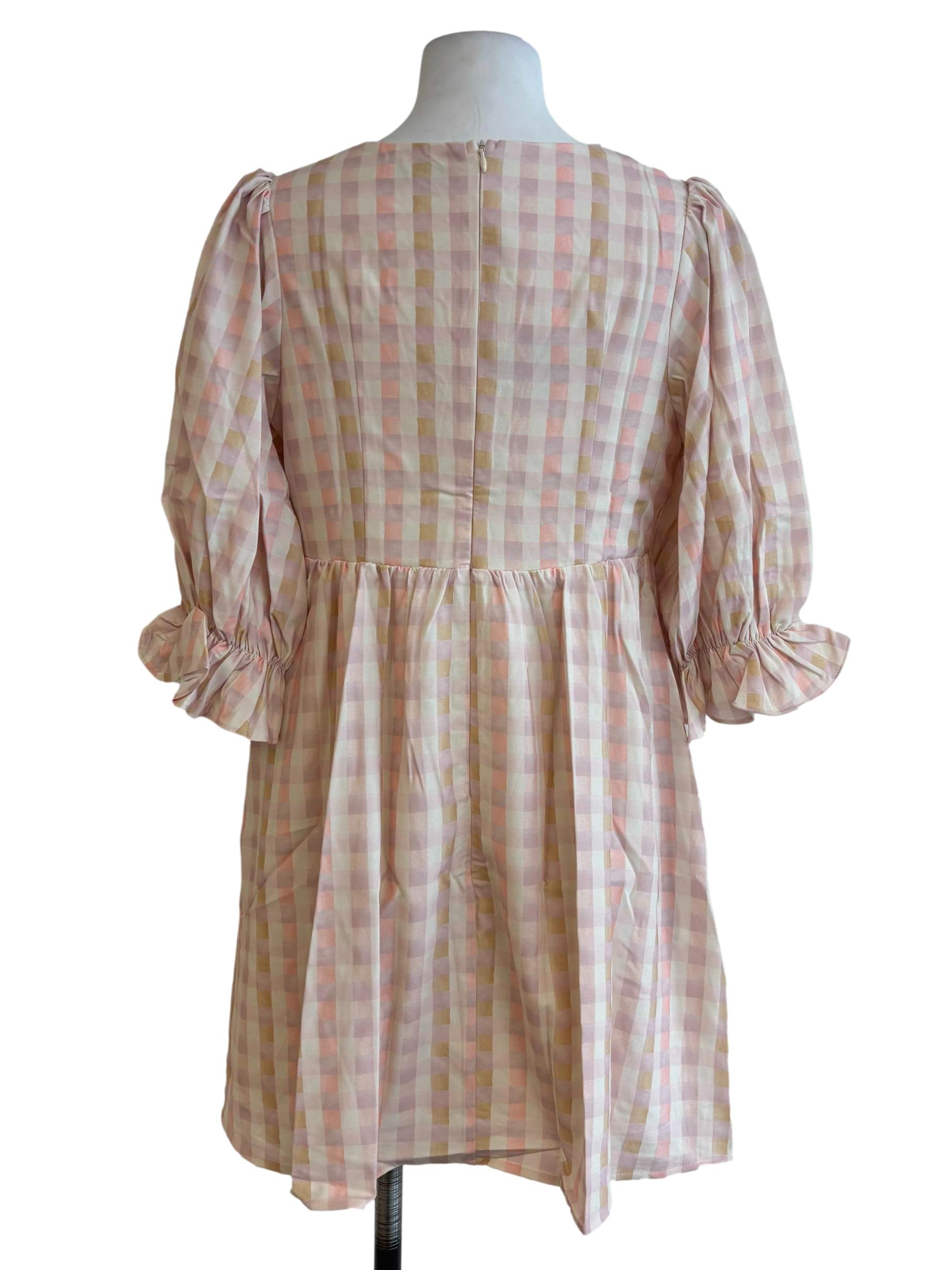 Pink Prints Tia Babydoll Sleeved Dress