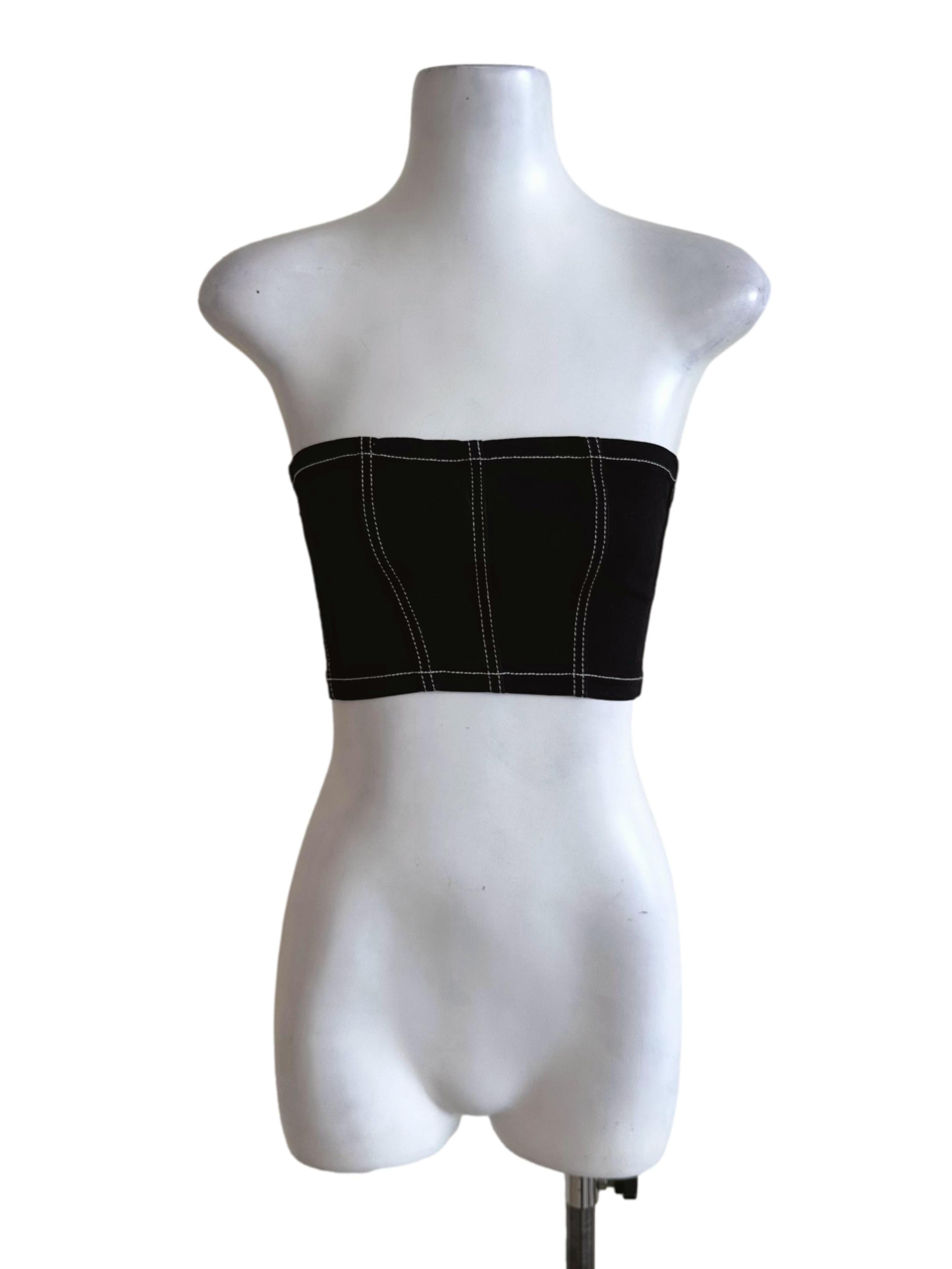 Black Denim Tube Top TTR