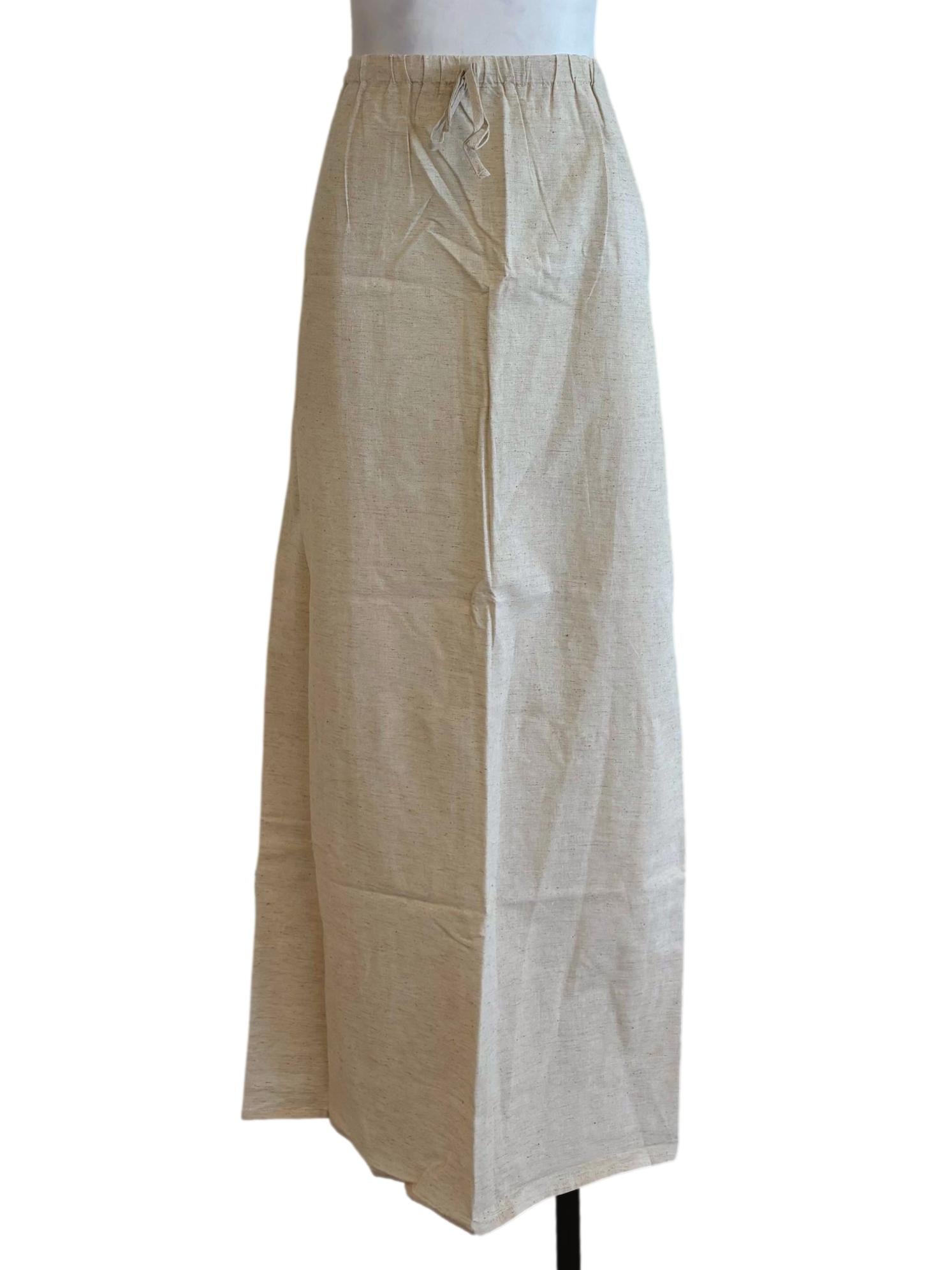 Beige Jaden Linen Drawstring Maxi Skirt