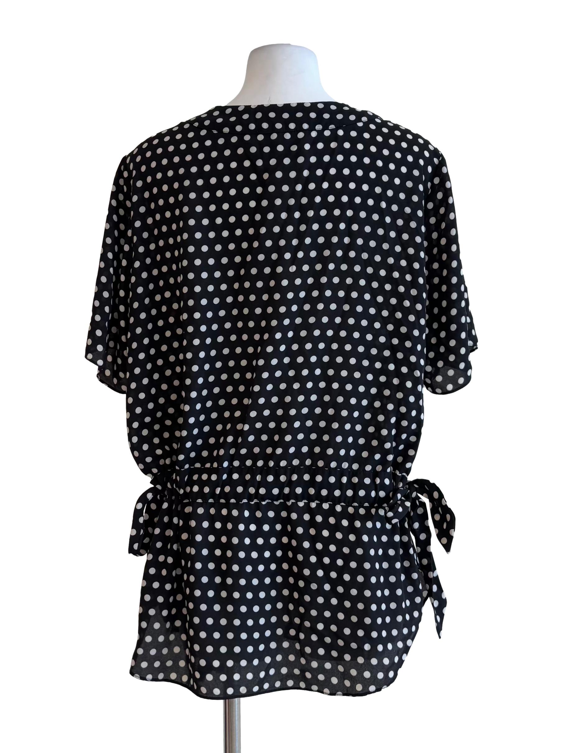 Black And White Polka Dot Peplum Top
