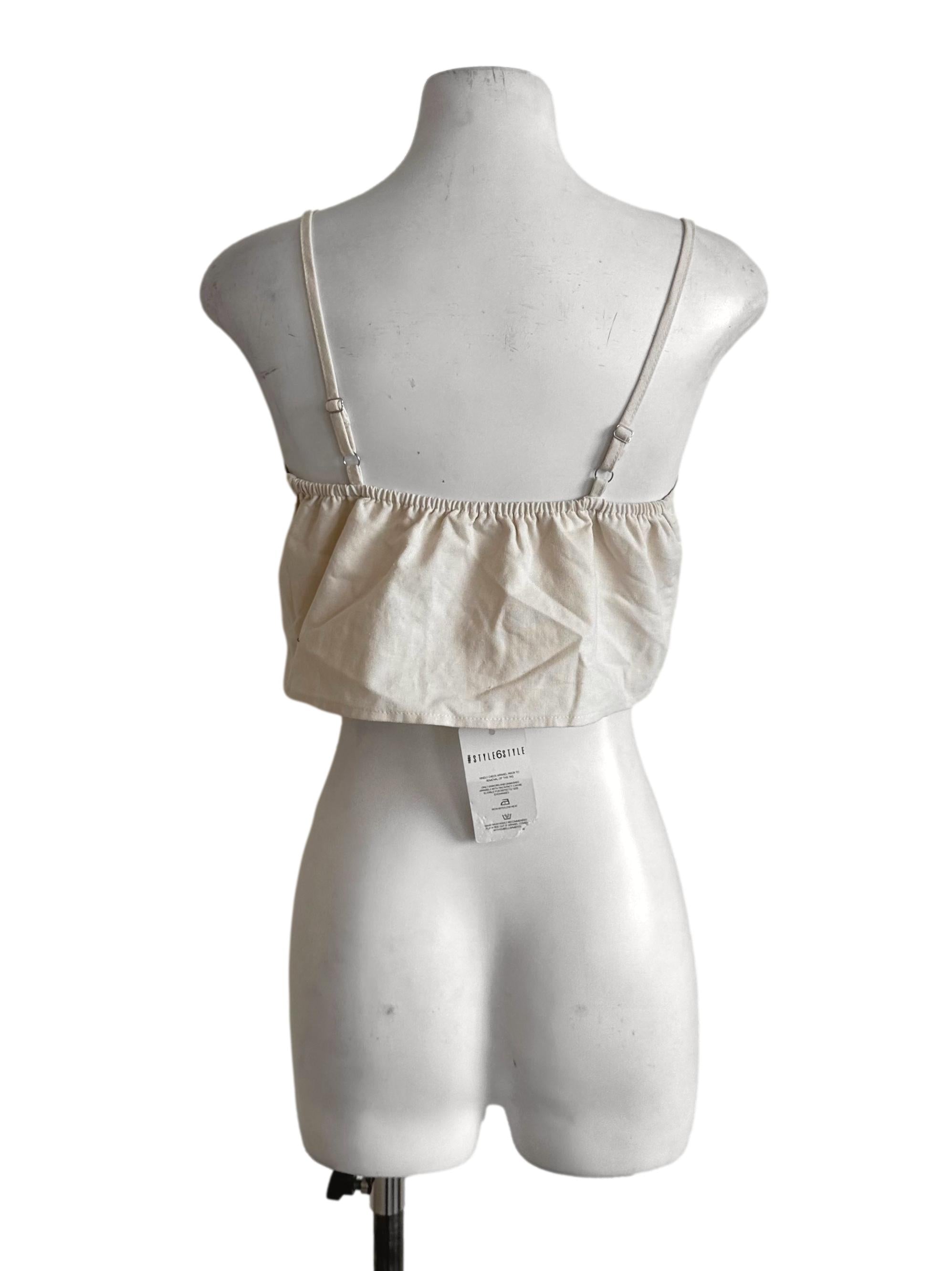 Light Beige Square Neck Top